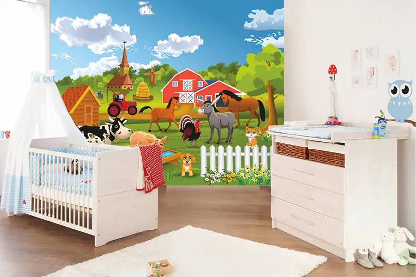 papermoon Vlies- Fototapete Digitaldruck 350 x 260 cm Farm Bauernhof