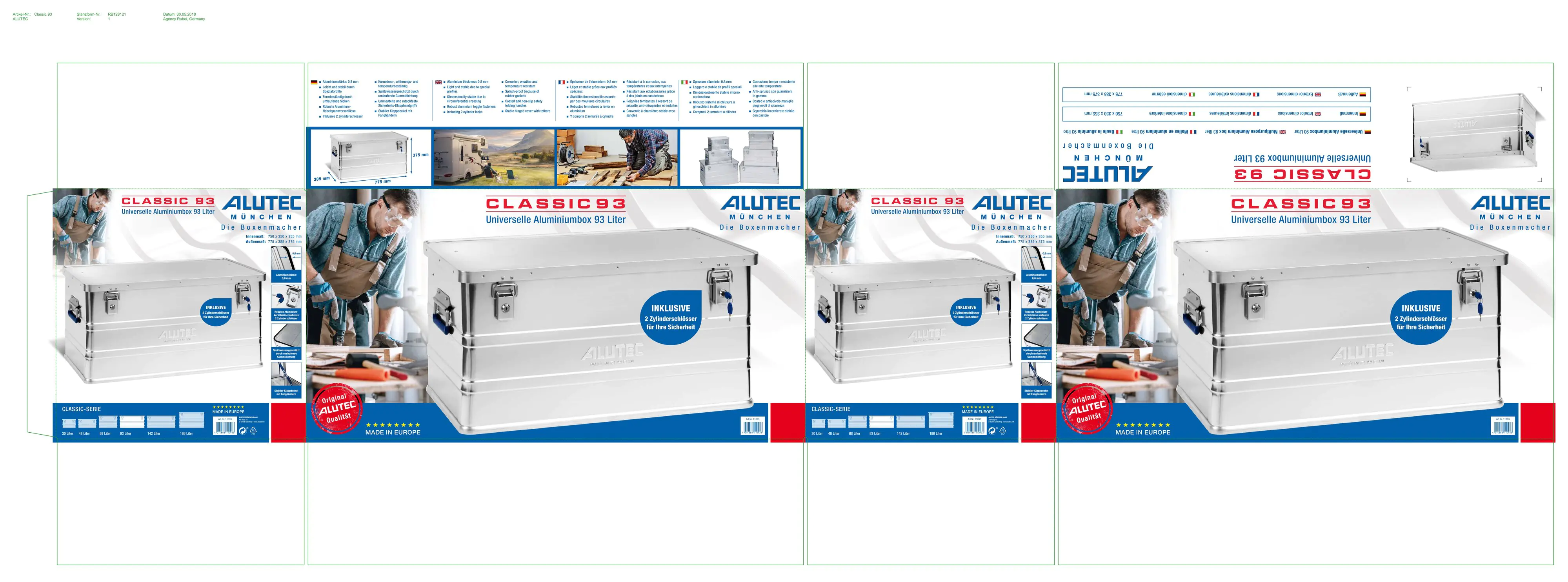 Alutec Aluminiumbox Classic L 78 x 39 x 38 cm