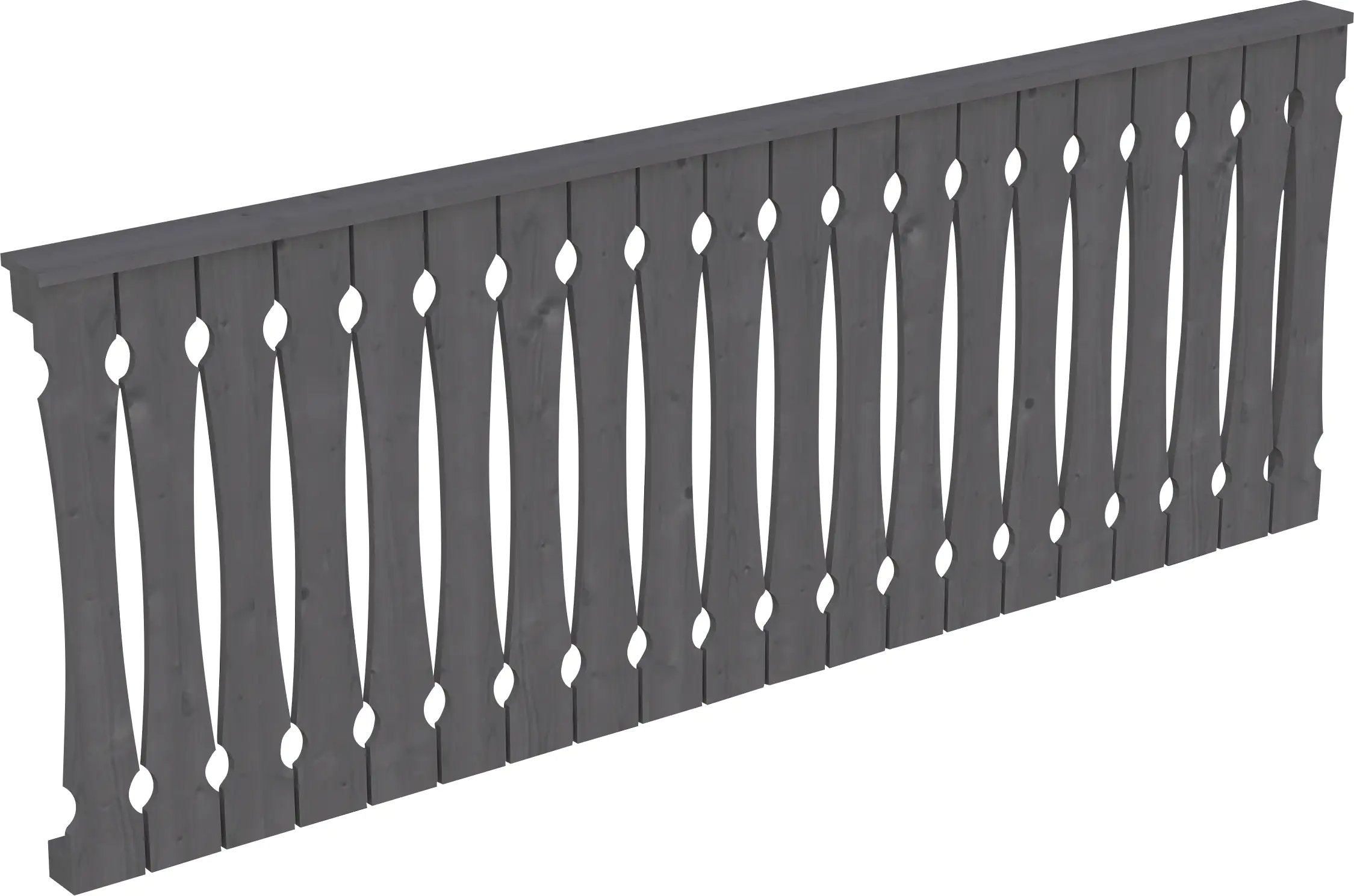 SKAN HOLZ Brüstung Balkonschalung 255 x 96 cm Fichte