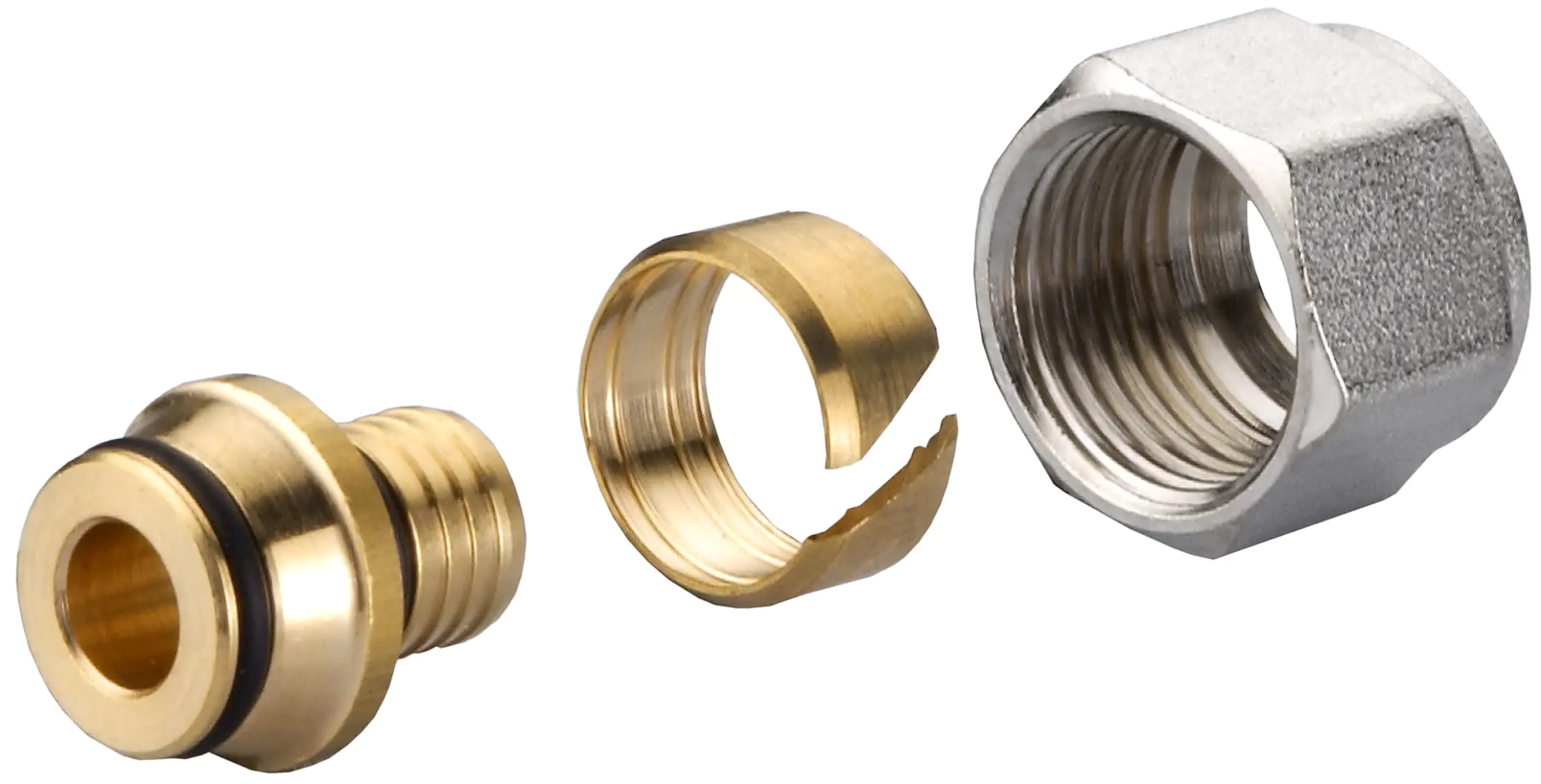 4035300820214 Cornat Schraub-Adapter komplett ø 16 mm 1/2" IG Messing vernickelt