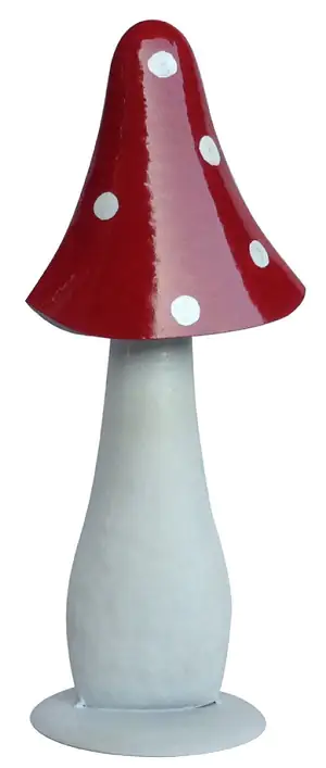 TrendLine Dekofigur Fliegenpilz Metall 35 cm weiß rot