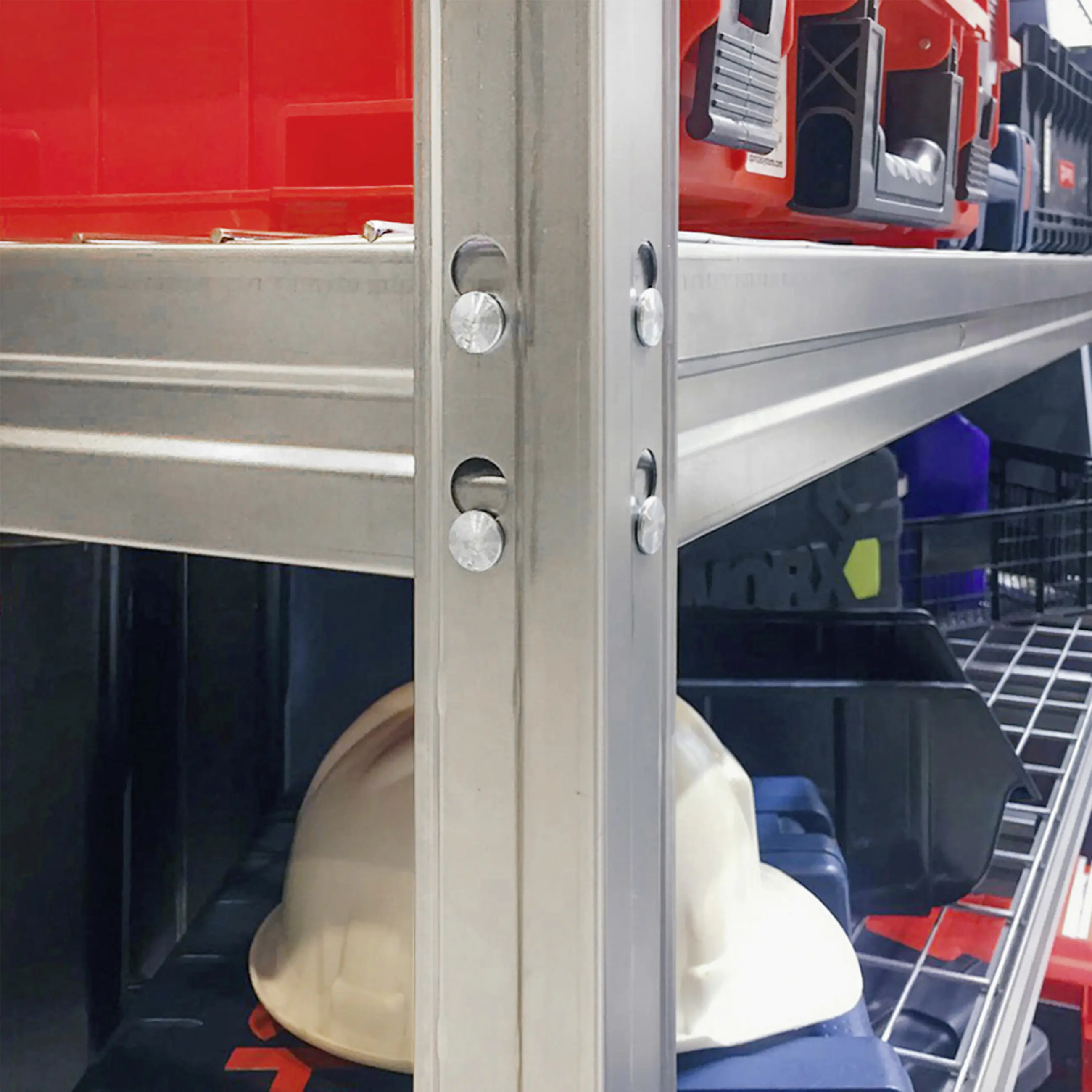 Ar Shelving Schwerlastregal Bullrack Rivet Wire verzinkt 200 x 210 cm 4 Stahlgitterböden 2400 kg