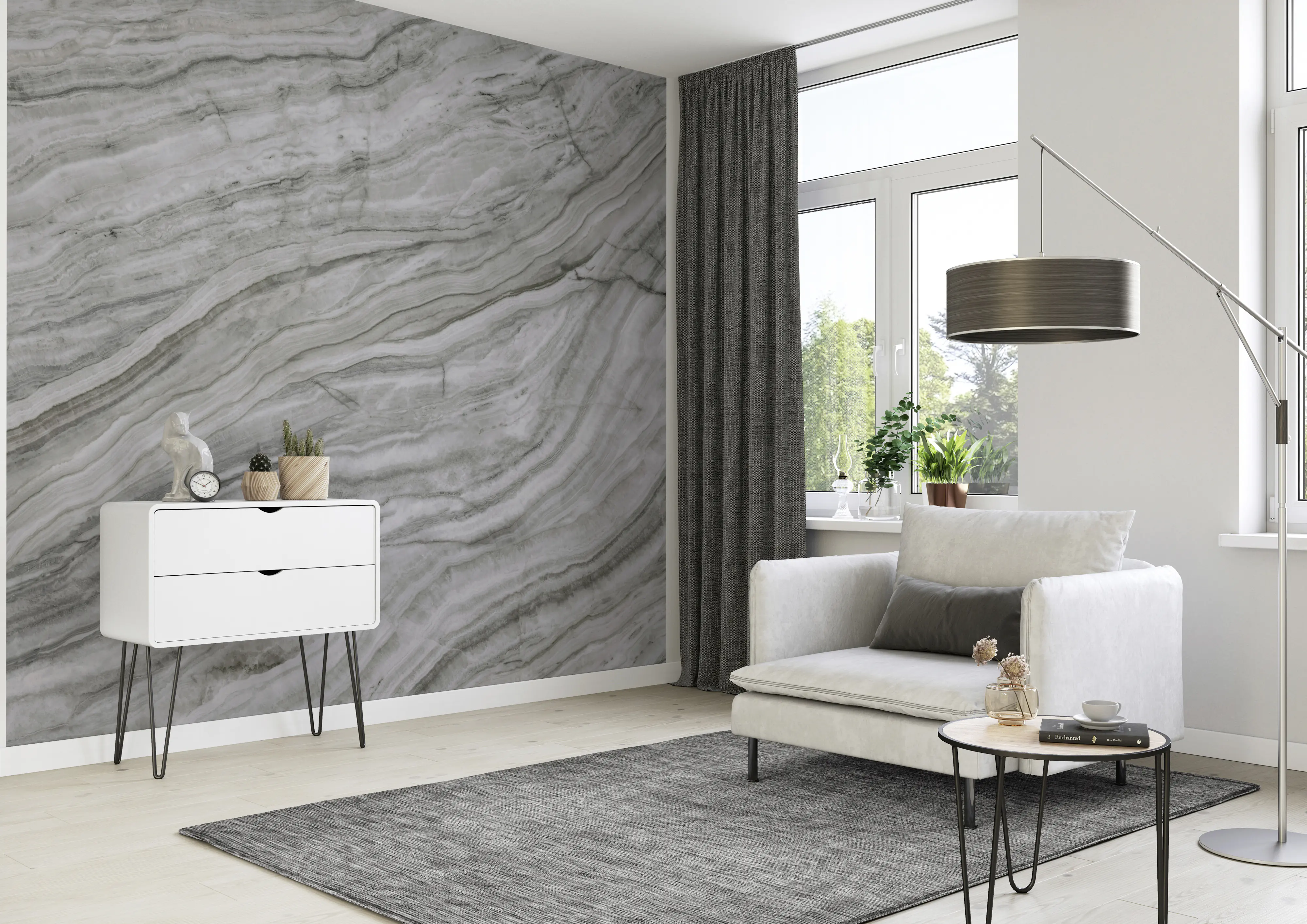 Rasch Vlies Fototapete 364569 Grau-Dunkelgrau Muster & Motive 2,65 m x 2,65 m