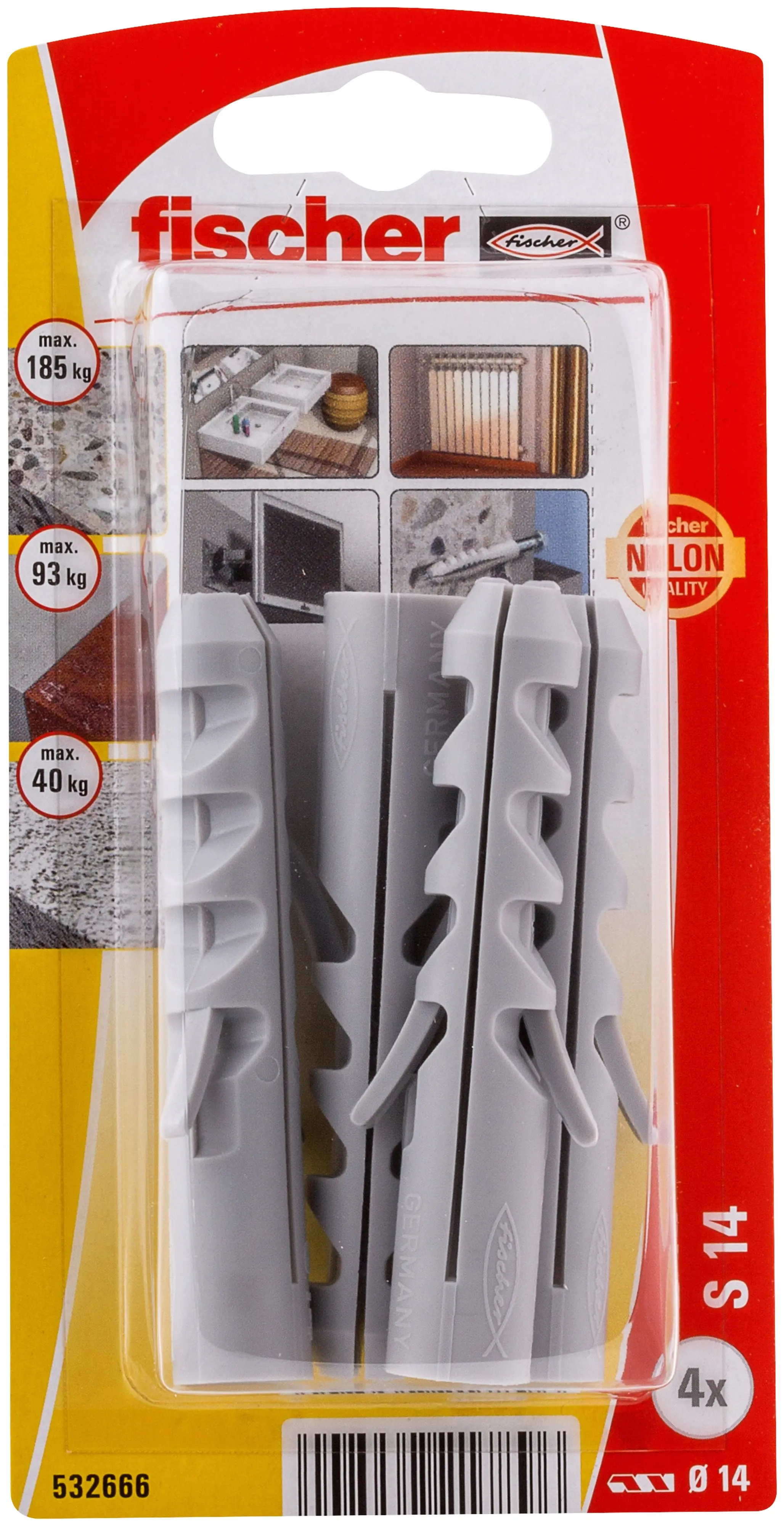 Fischer Dübel S 14  14 x 75 mm - 4 Stück