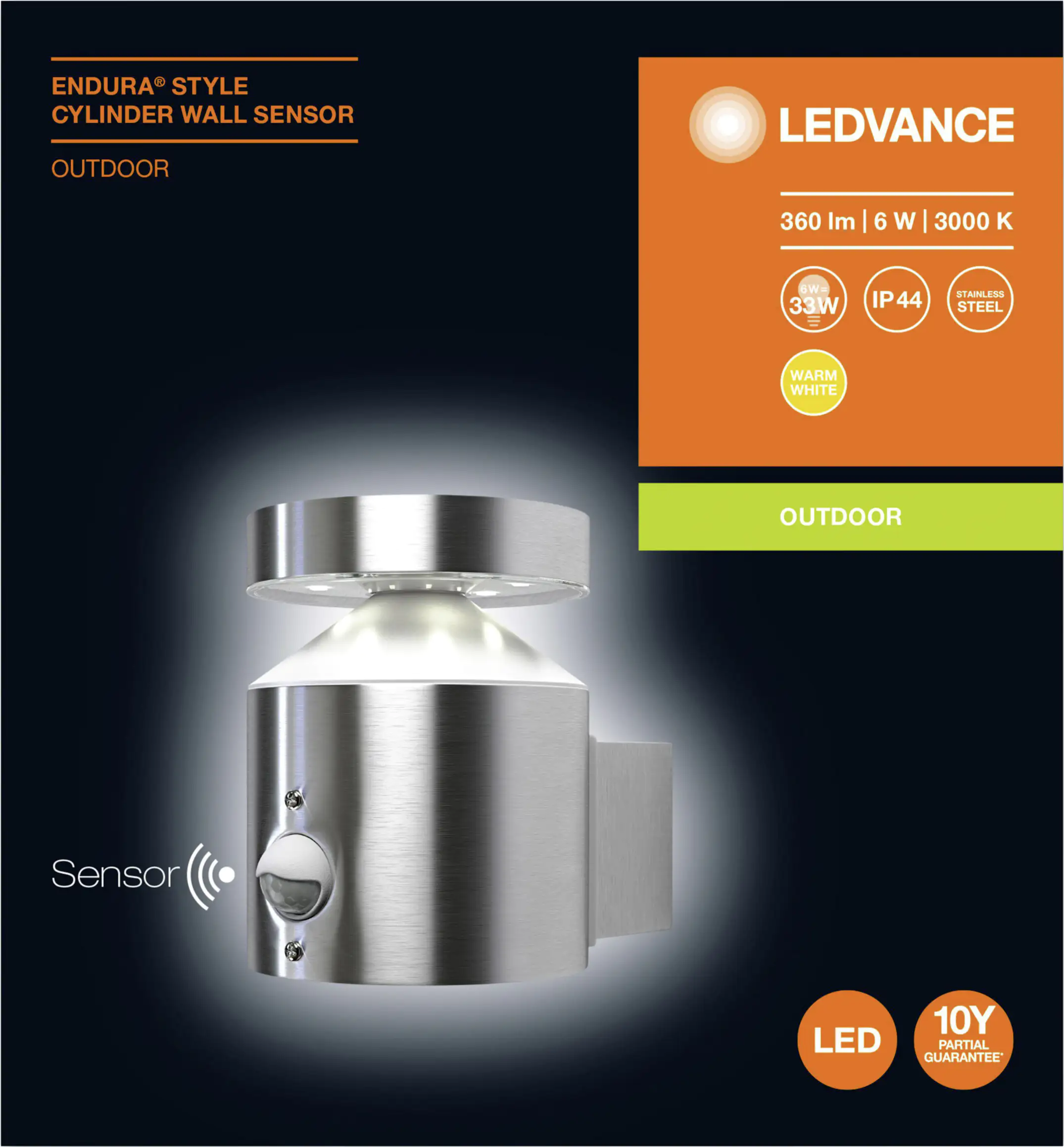 Ledvance Außenleuchte Endura Style Cylinder Wall stahl Ledvance Außenleuchte Endura Style Cylinder Wall stahl