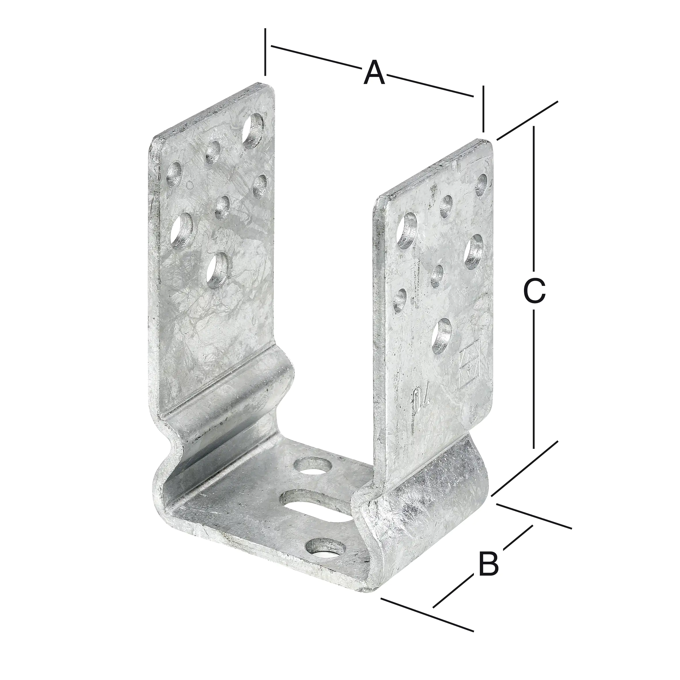 Vormann Schwere Stützenschuhe feuerverzinkt 121 x 60 x 125 mm