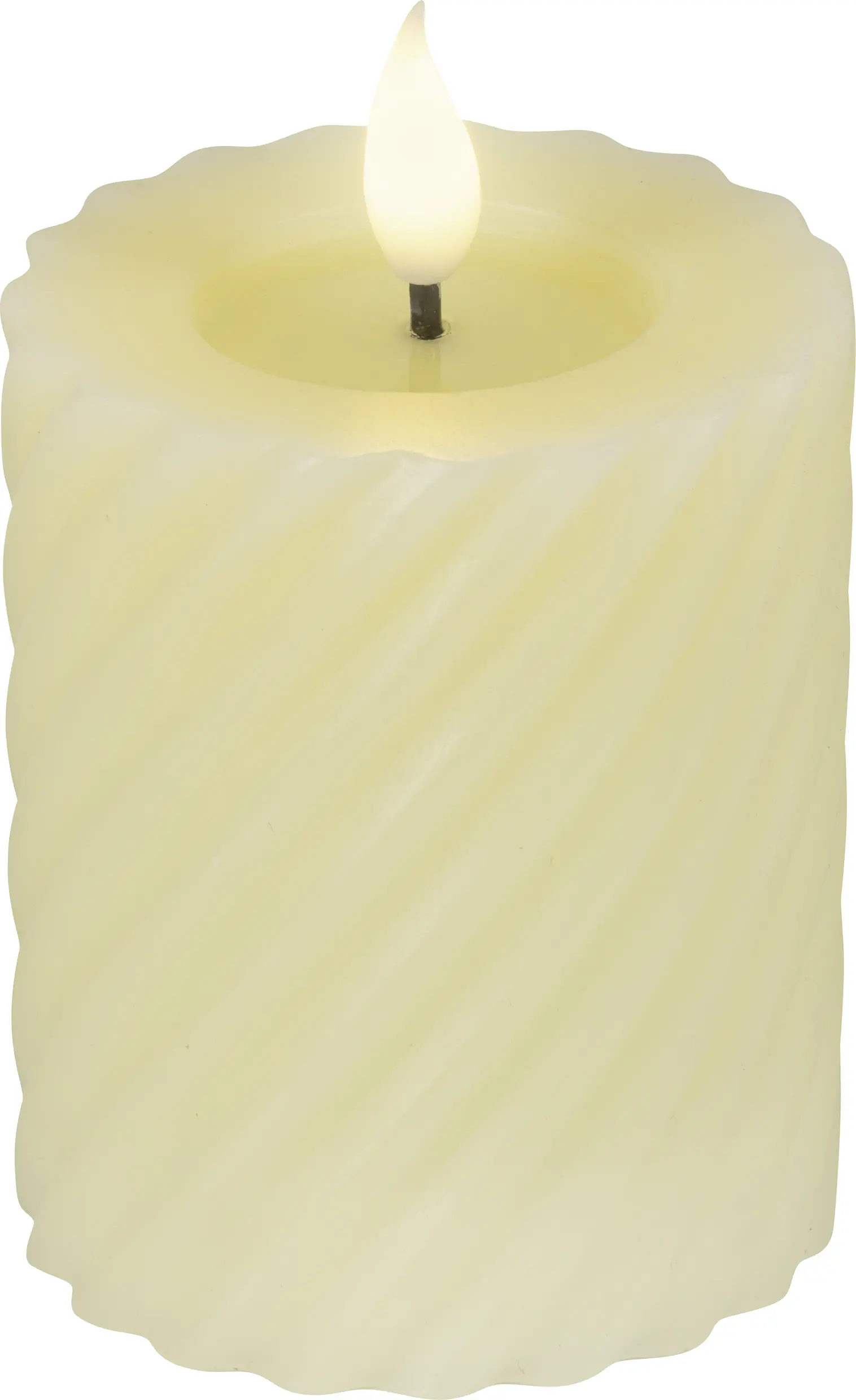 Lumineo LED Kerze mit Timer Ø 7,5 x 12 cm creme/warmweiß