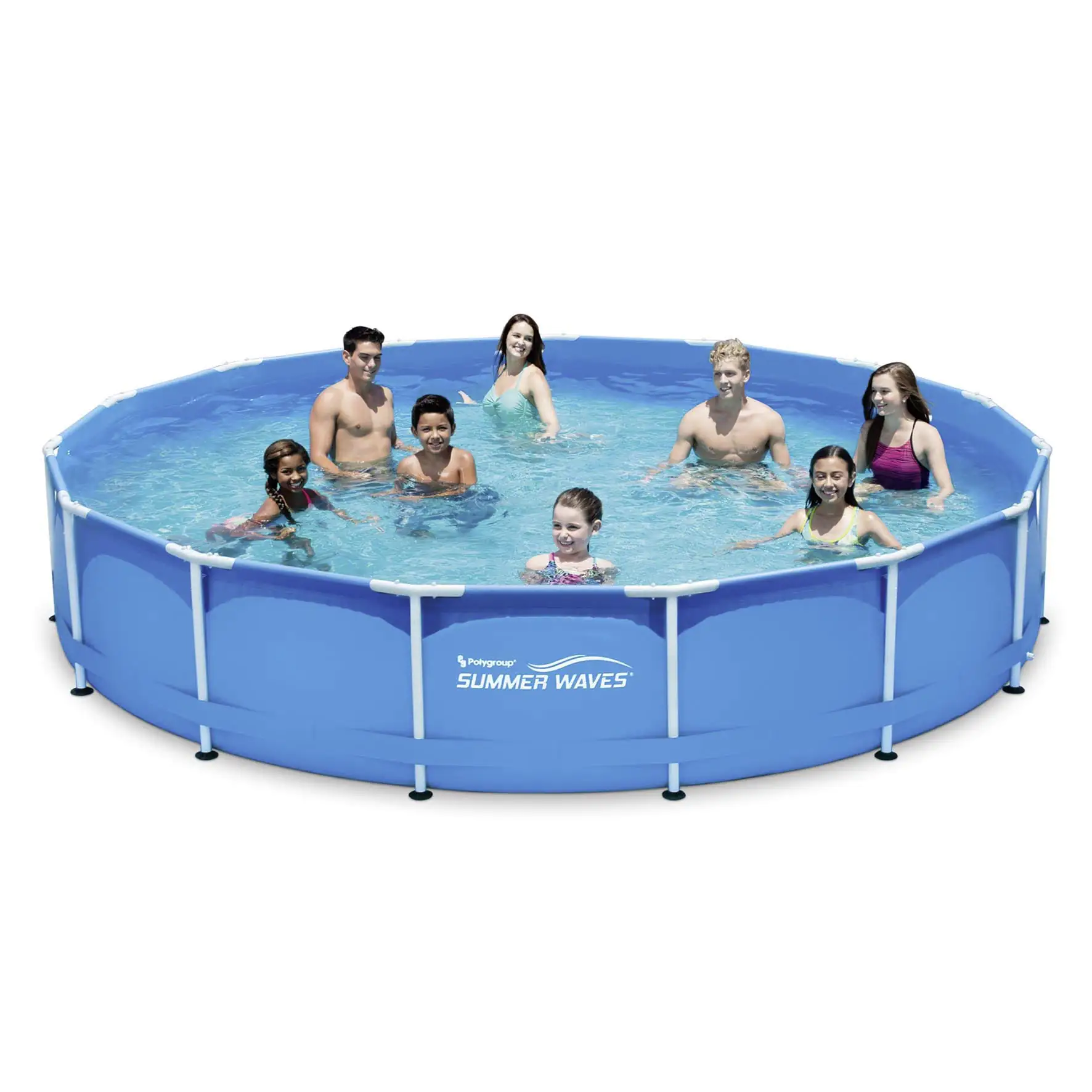 4895215108032_2634225 Summer Waves Rundpool Active Frame Ø 457 x 84 cm, blau