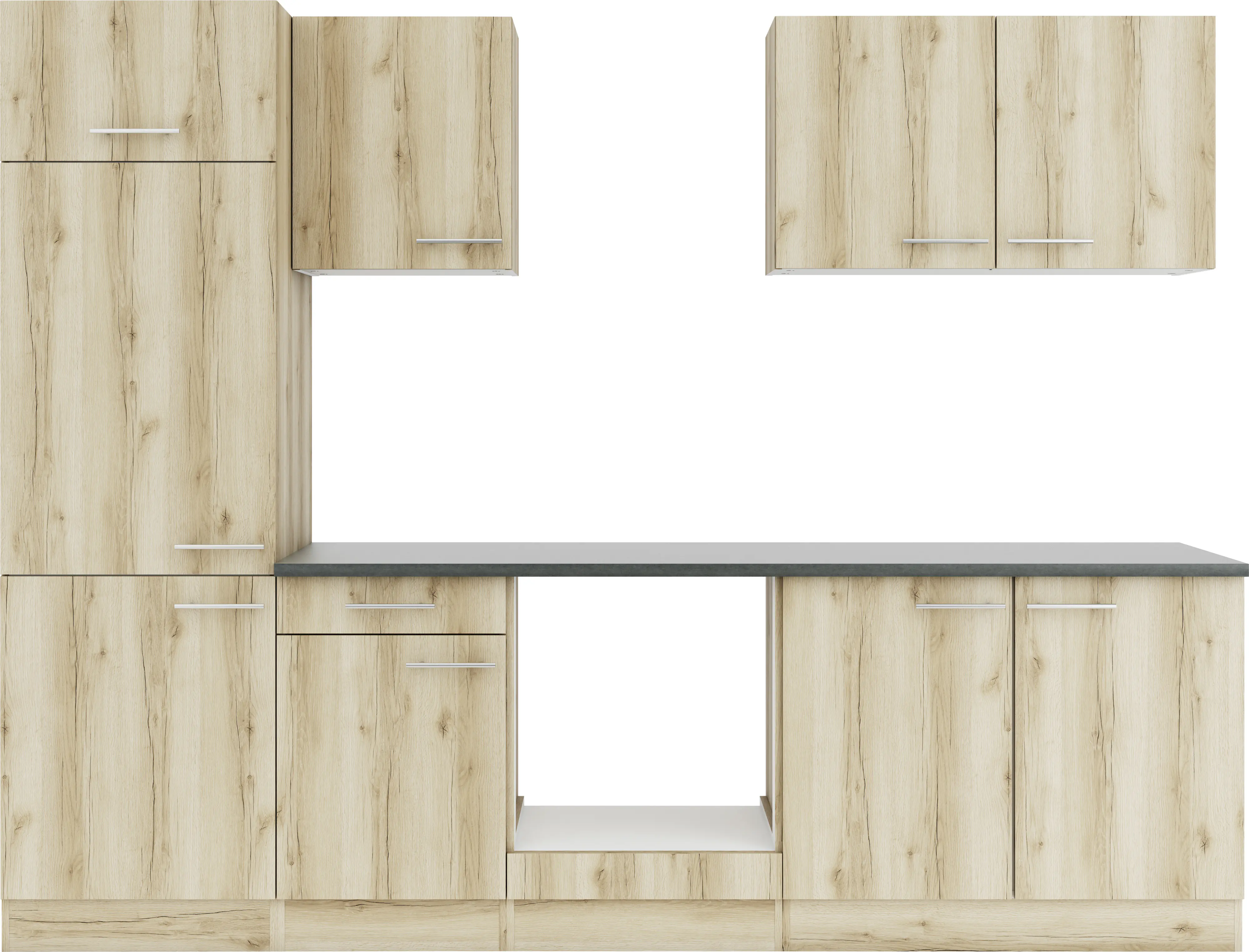 Optifit Küchenzeile Livorno 290 ohne Geräte wildeiche 270 cm