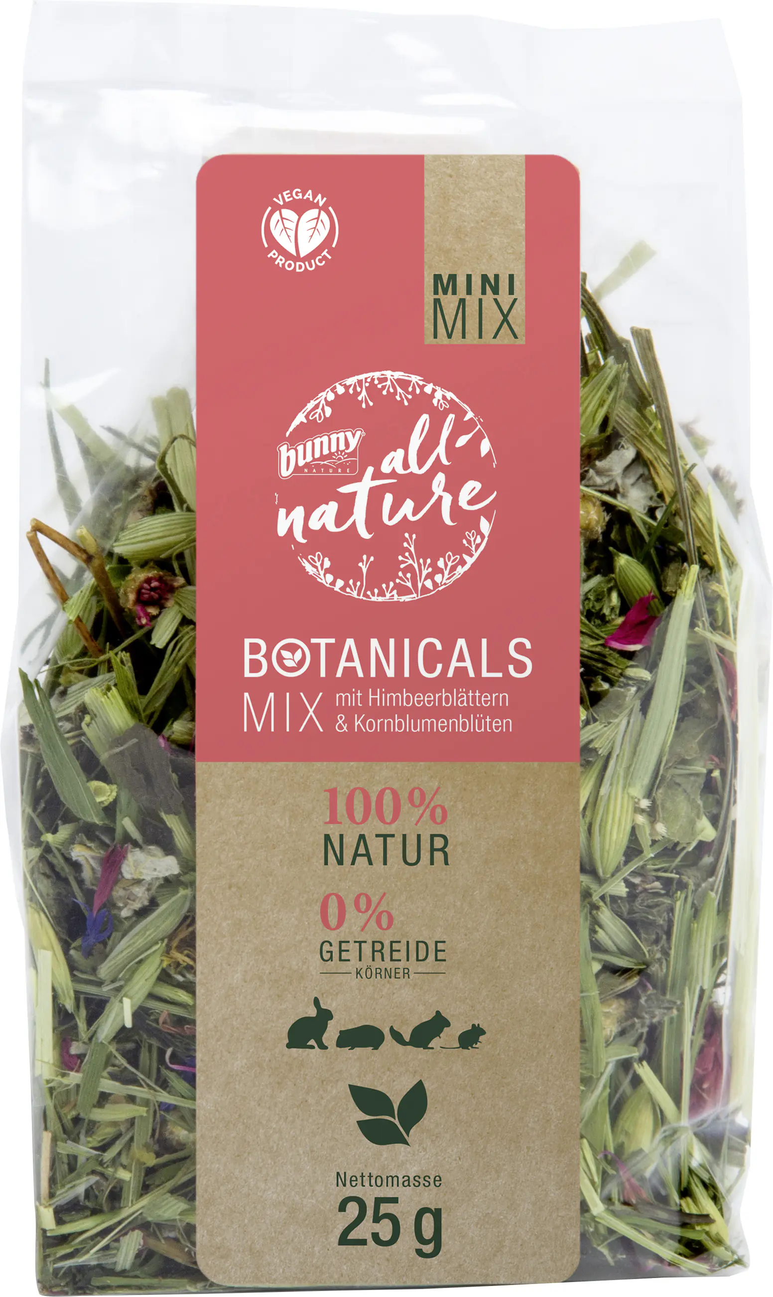 Bunny Nature Botanicals Mini Mix Himbeerblättern & Kornblumenblüten 25 g