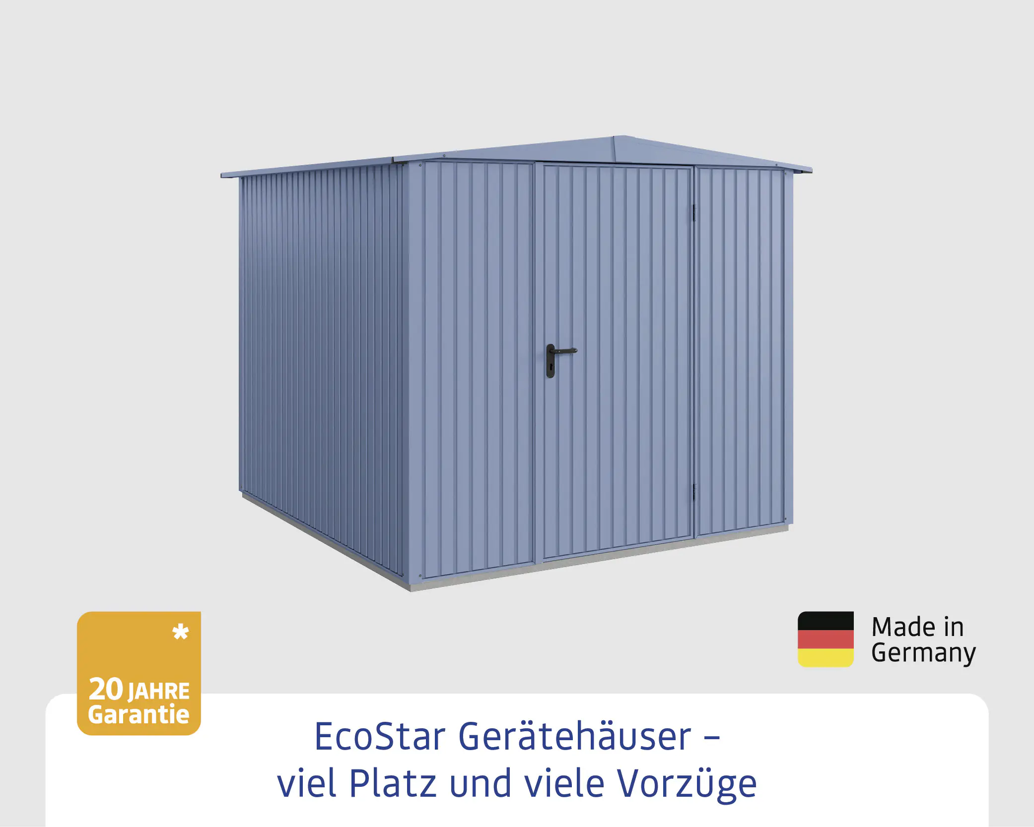 EcoStar Gerätehaus Trend-S Typ 2 258,8 x 247,7 x 216 cm taubenblau