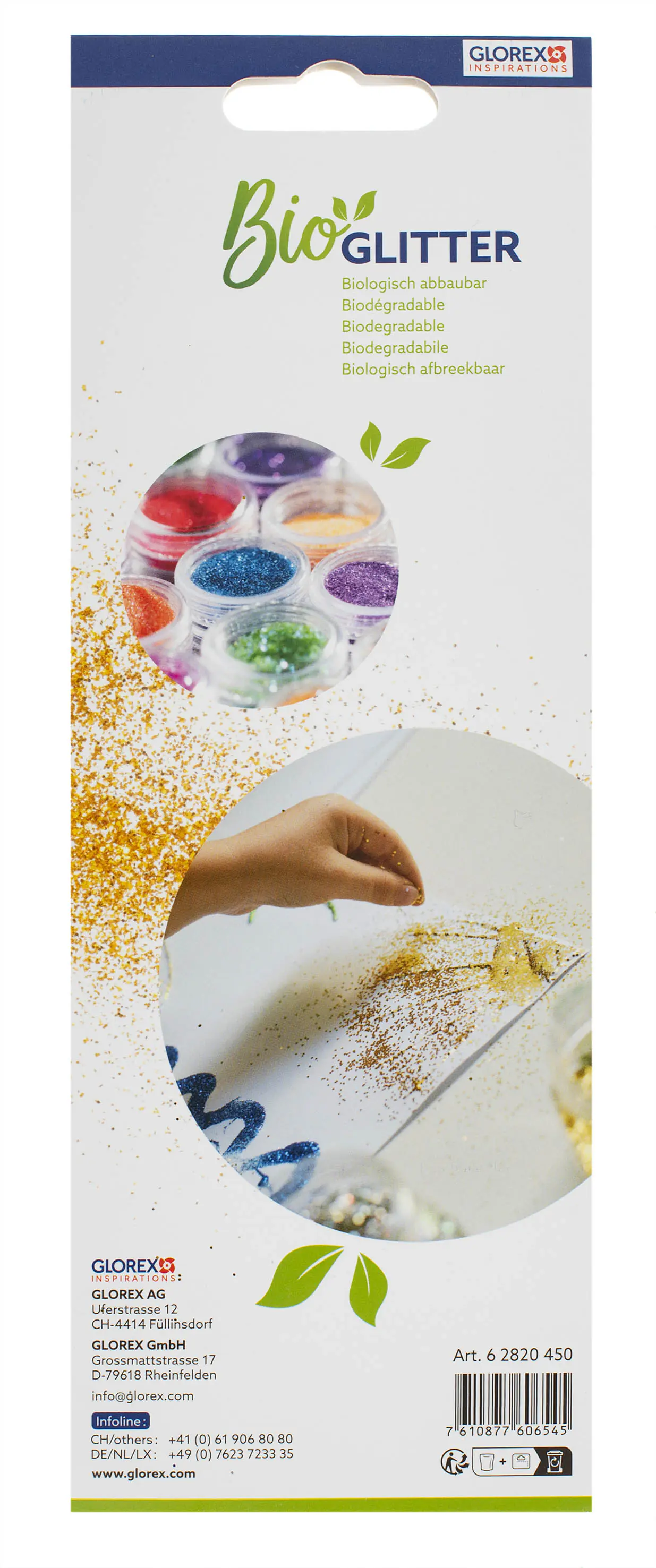 Glorex Bio Glitter fein 10 Farben 20 g