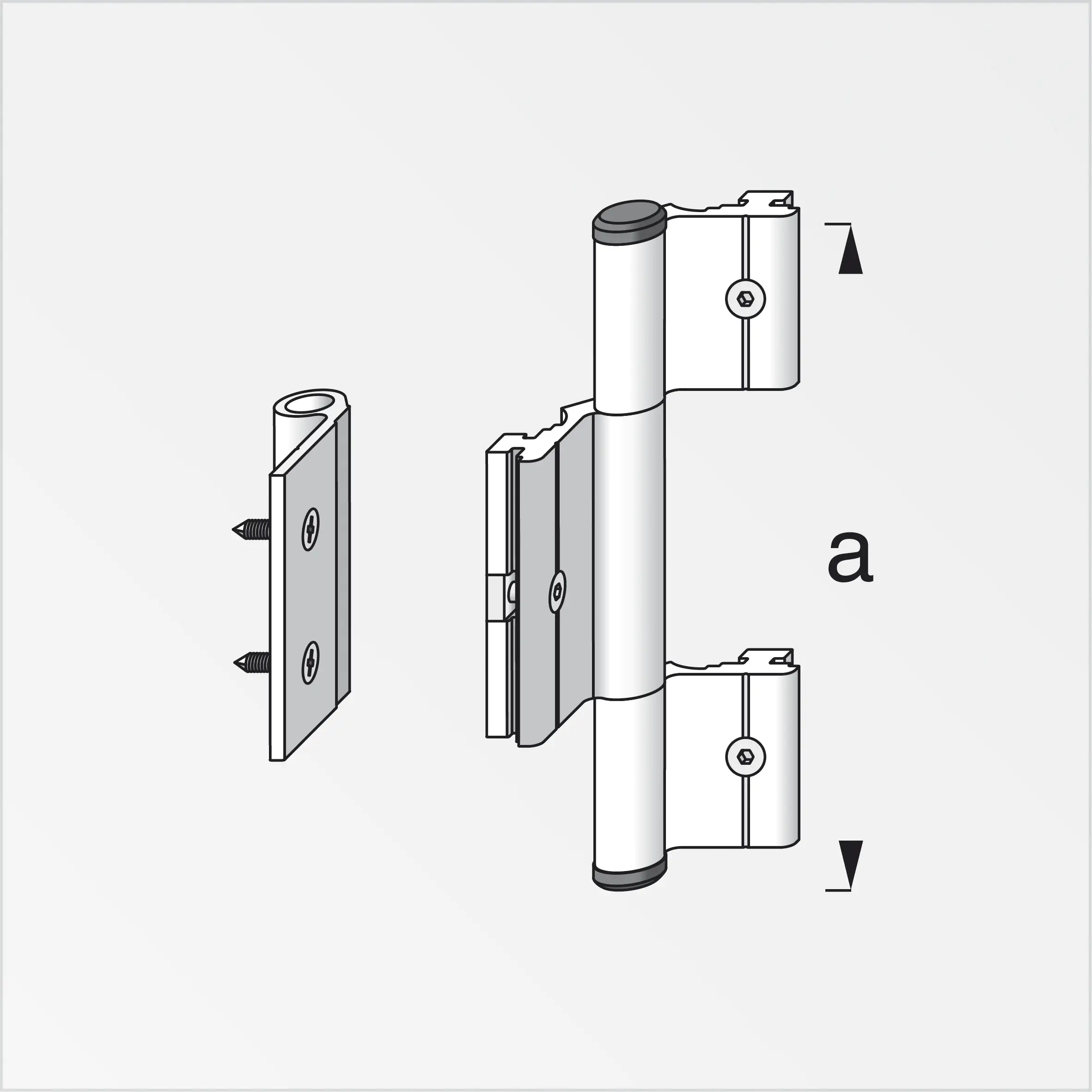 coaxis®-Scharnier 115 mm 115 mm Aluminium roh blank