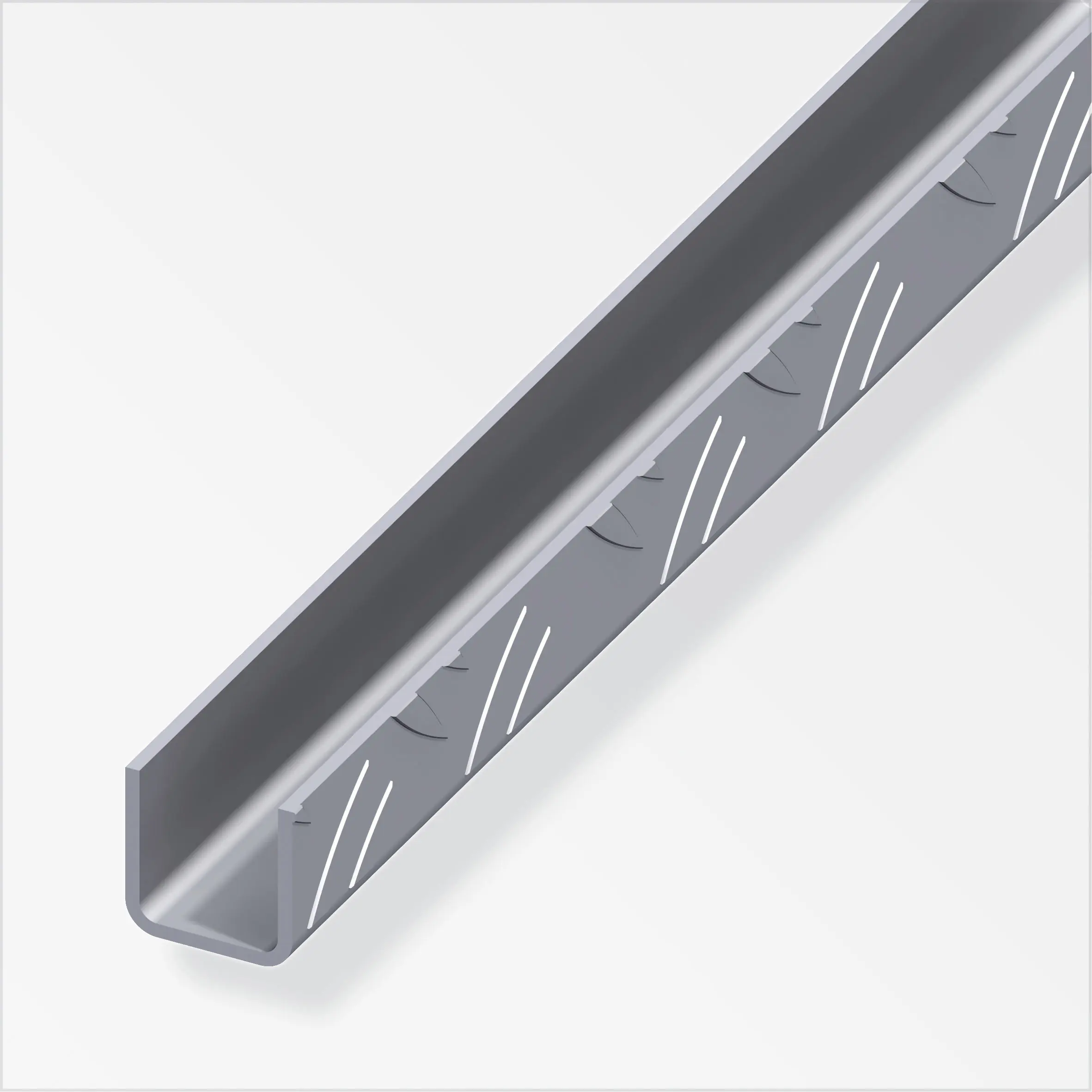 alfer Quadrat-U 1 m, 35.5 mm Aluminium roh blank