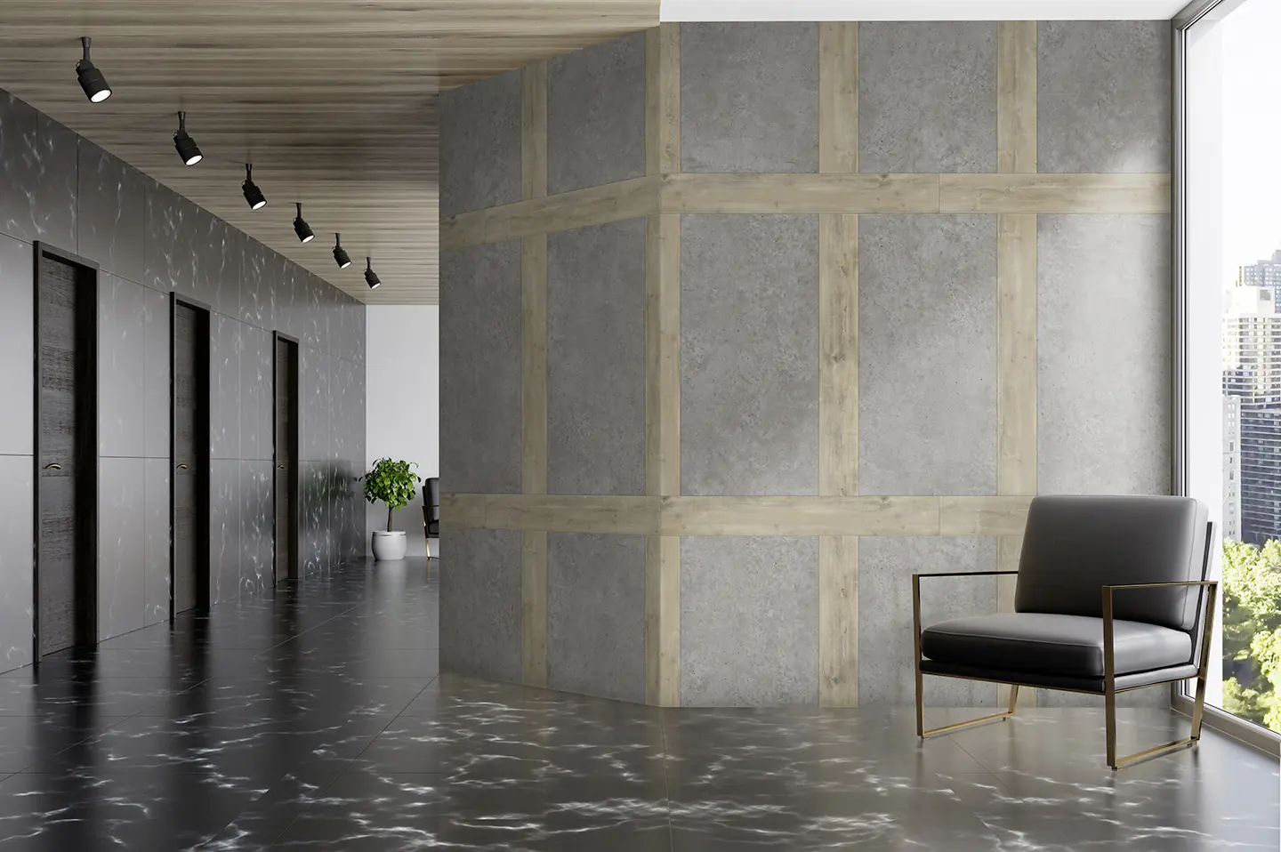 Grosfillex Kunststoffpaneel GX Wall+ Hammam Wood 120 x 17 cm 5 mm