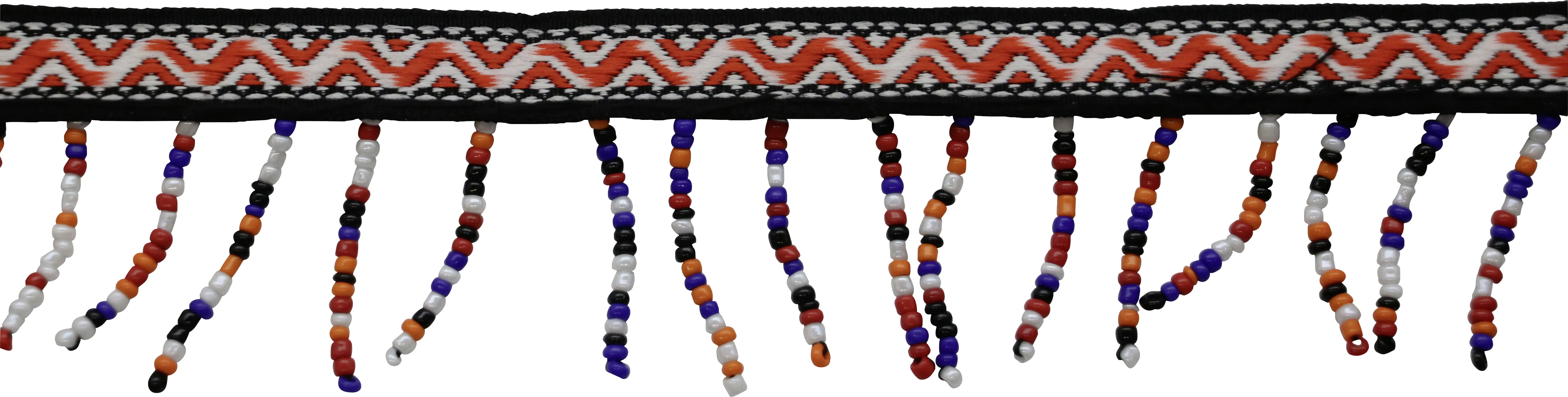 Glorex Girlande mit Perlen bunt 1 Meter, schwarzes Band