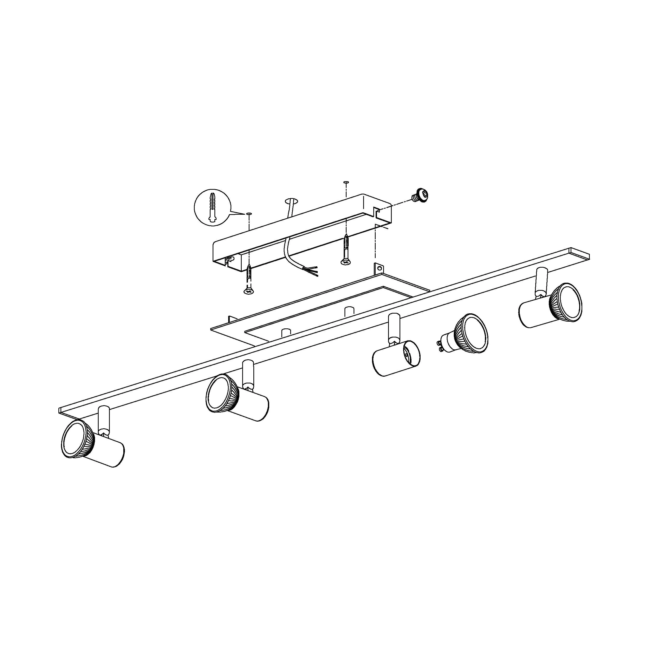 Eglo 4er LED Spot Rotello nickel-matt 78 x 7 cm GU10
