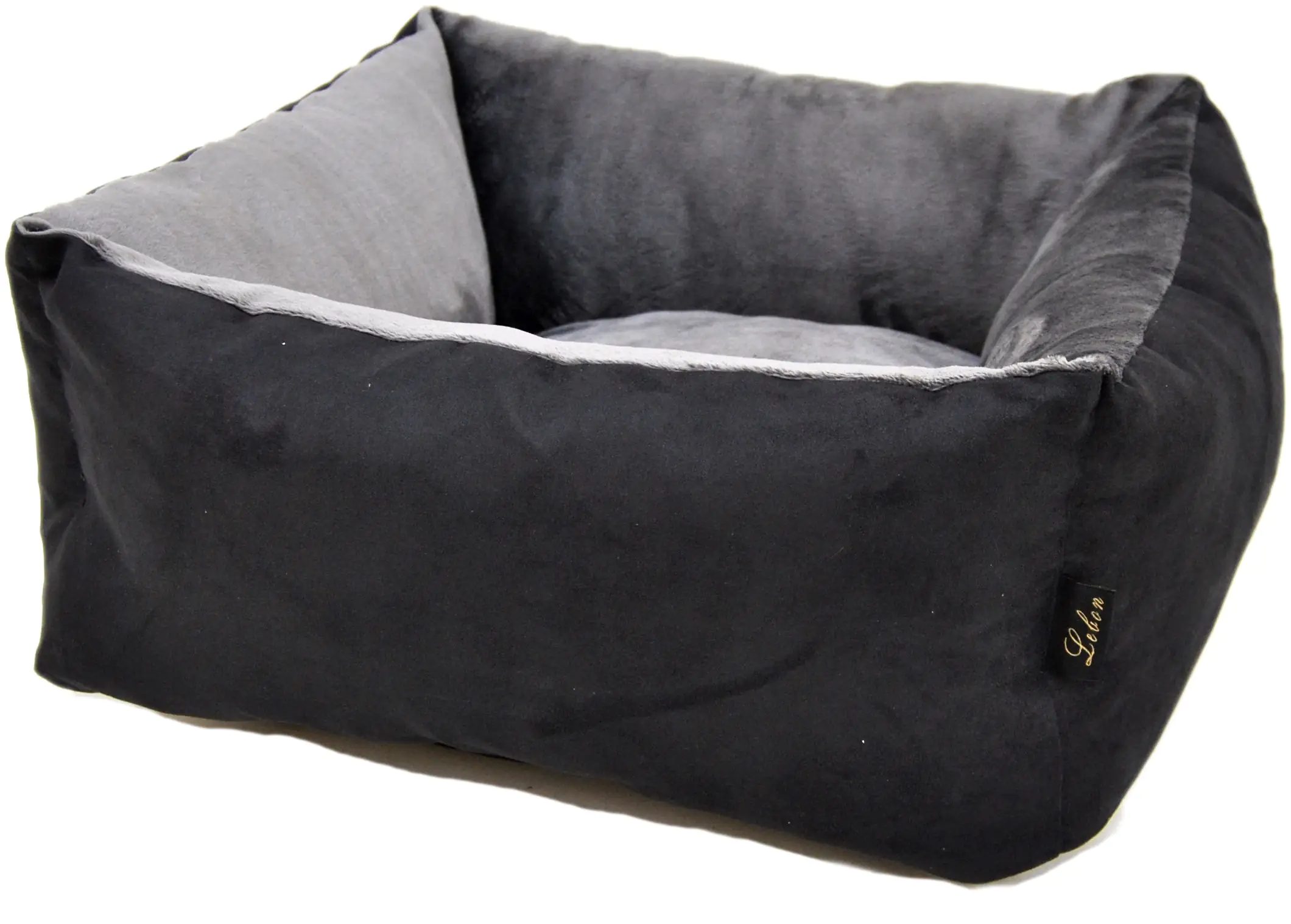 4038964221816 Lebon Katzen- und Hundebett Amelie L 50 x B 50 x H 24 cm schwarz/grau
