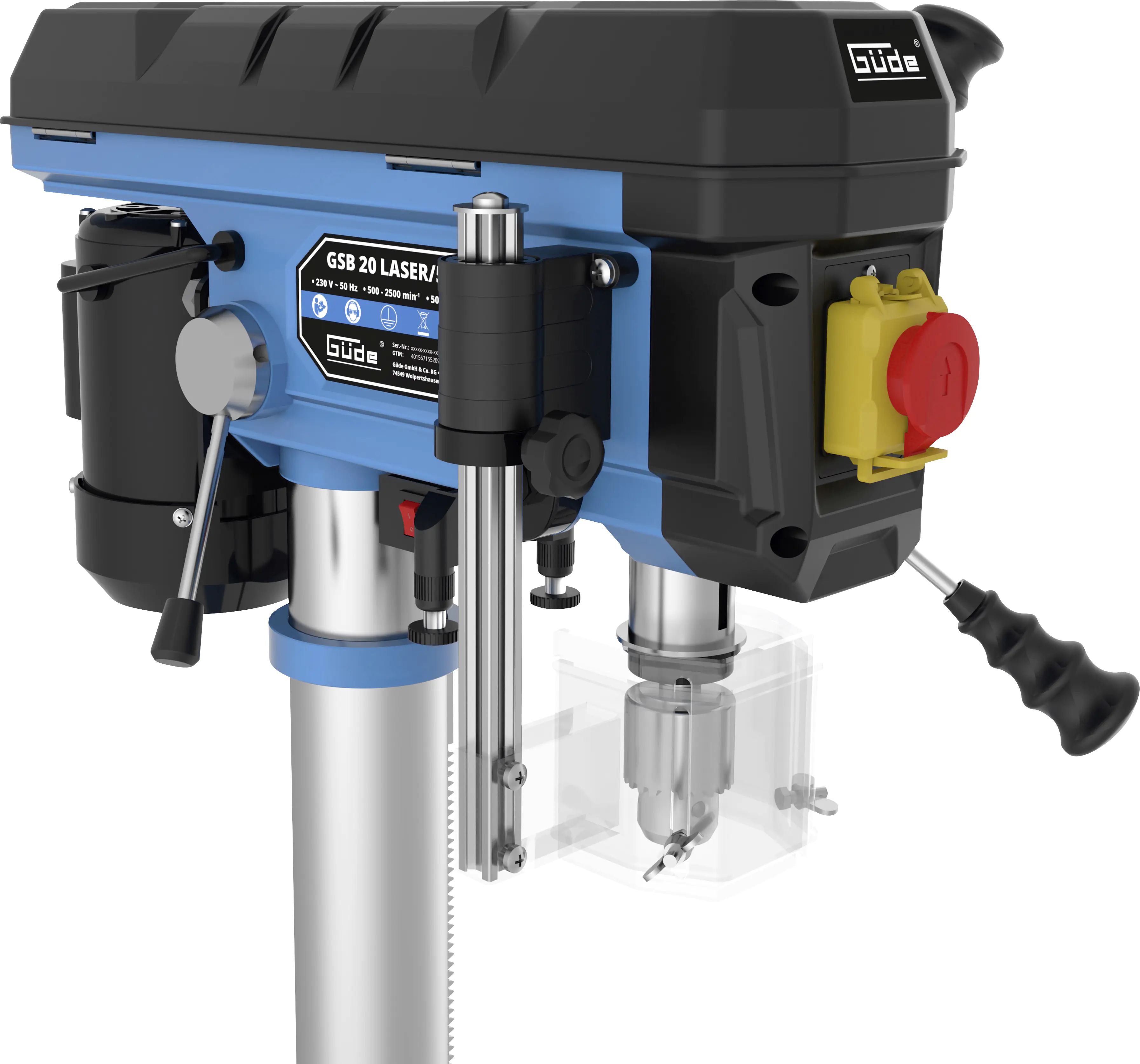 Güde Säulenbohrmaschine GSB 20 LASER 500 Watt 500 U/min 2600 U/min