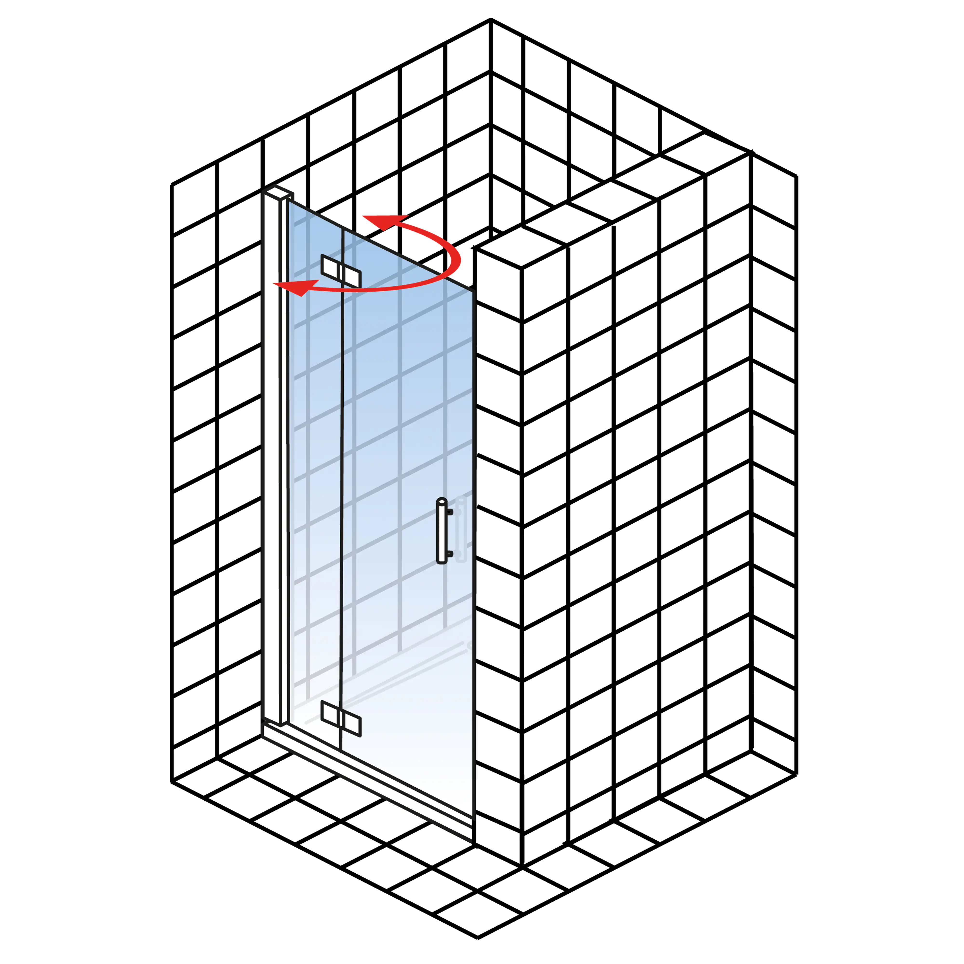 Schulte Nische Drehtür pendelbar 90 x 200 cm Toura