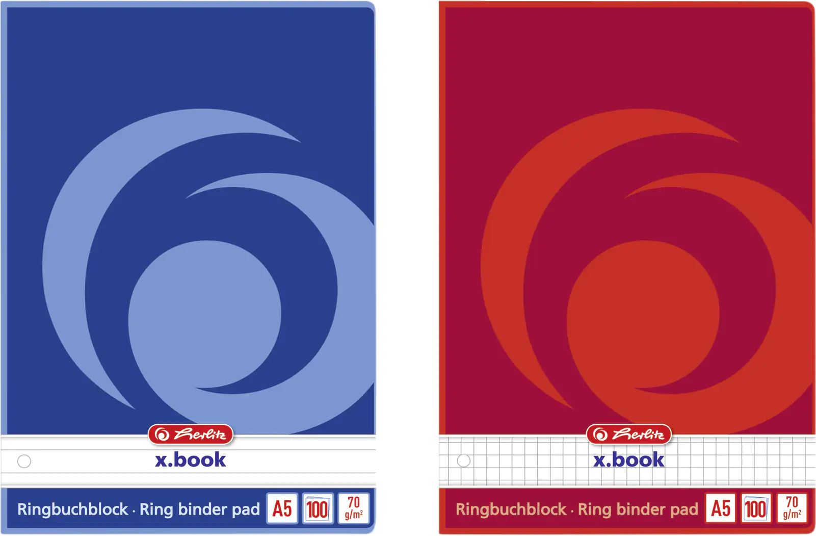 herlitz Ringbuchblock A5 100 Blatt kariert 6er Lochung