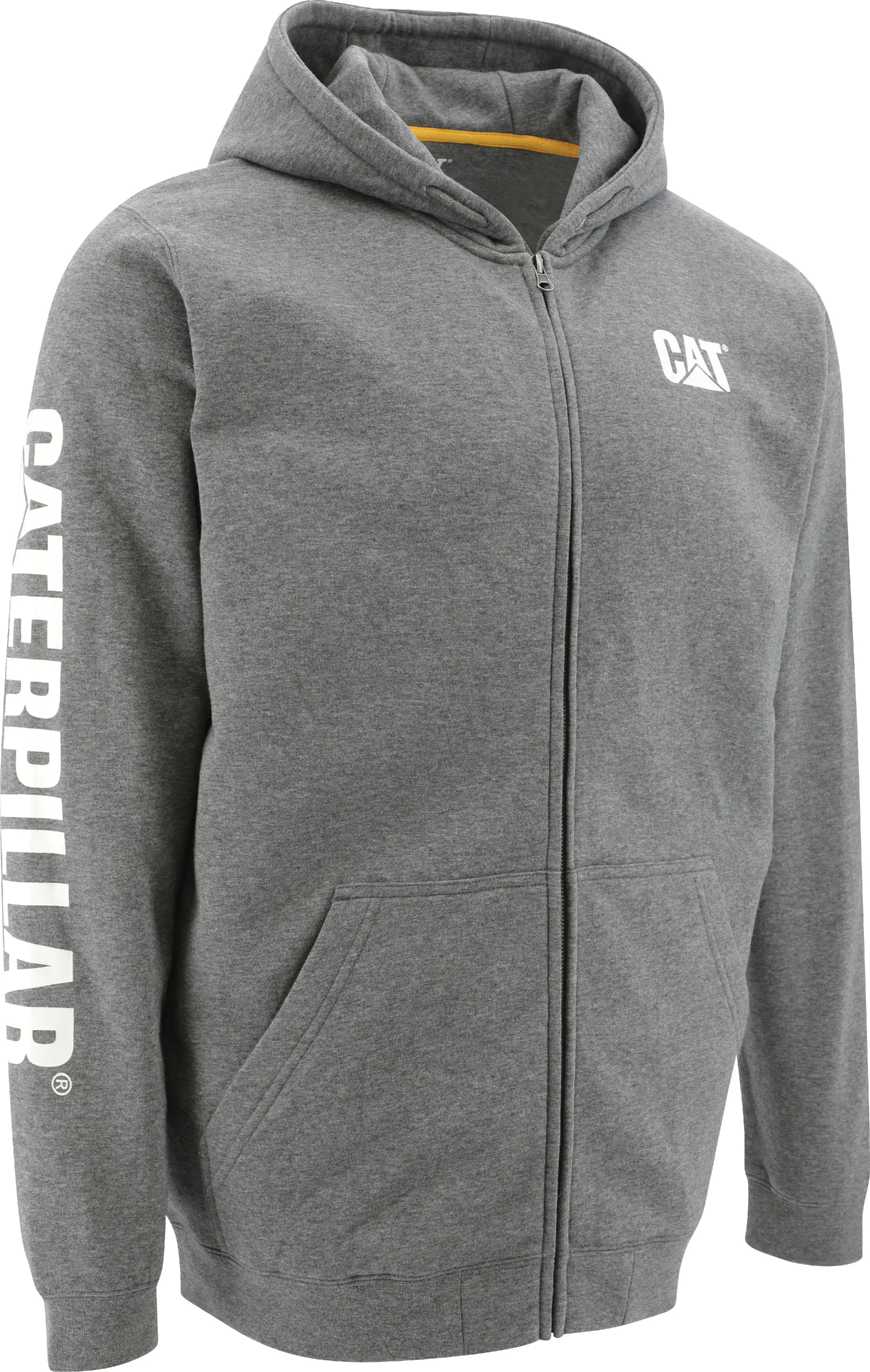 CAT Zip Hoodie Midweight Banner grau