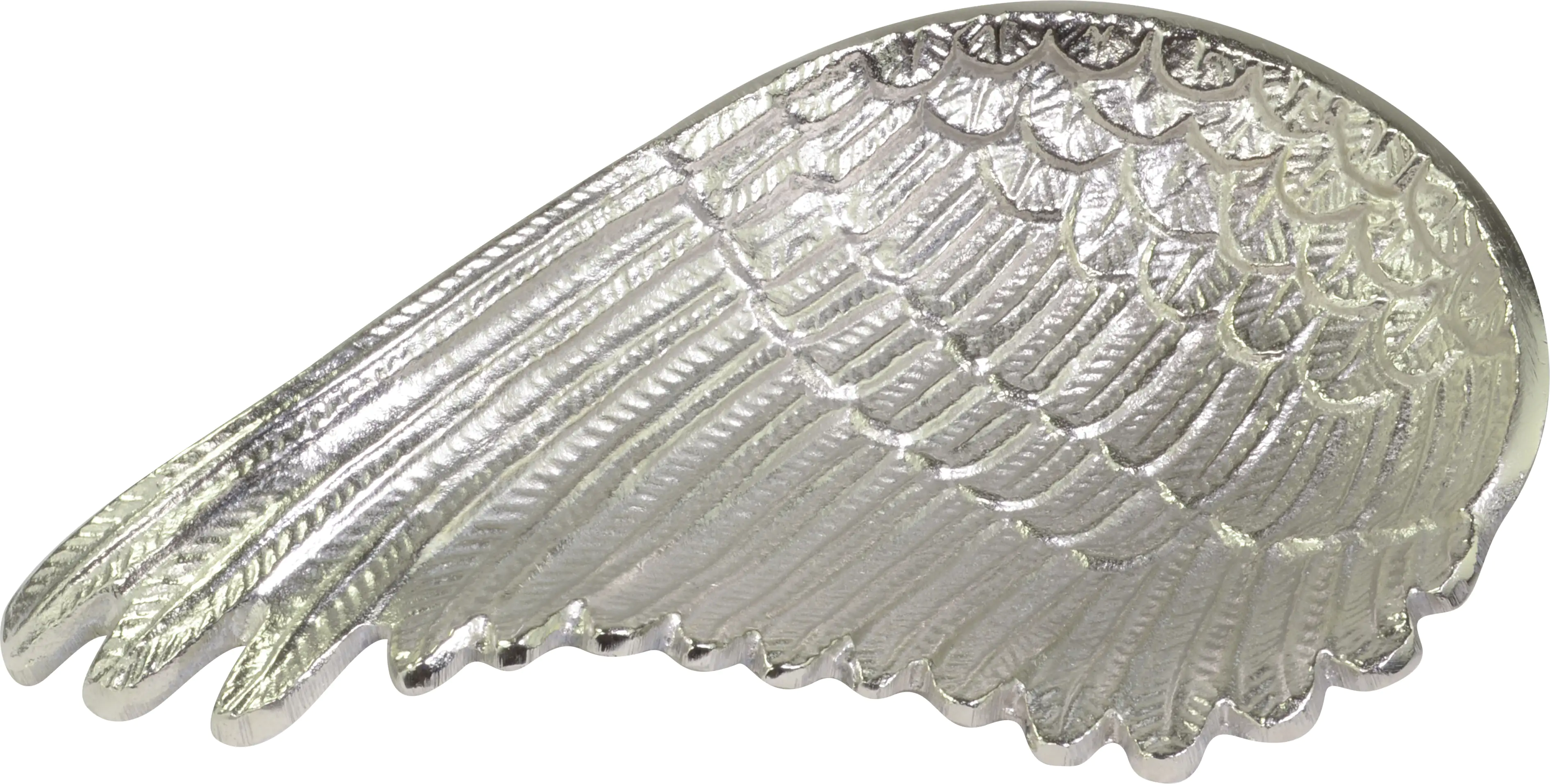Riffelmacher Schale Engelsflügel Metall silber 26 x 15 cm