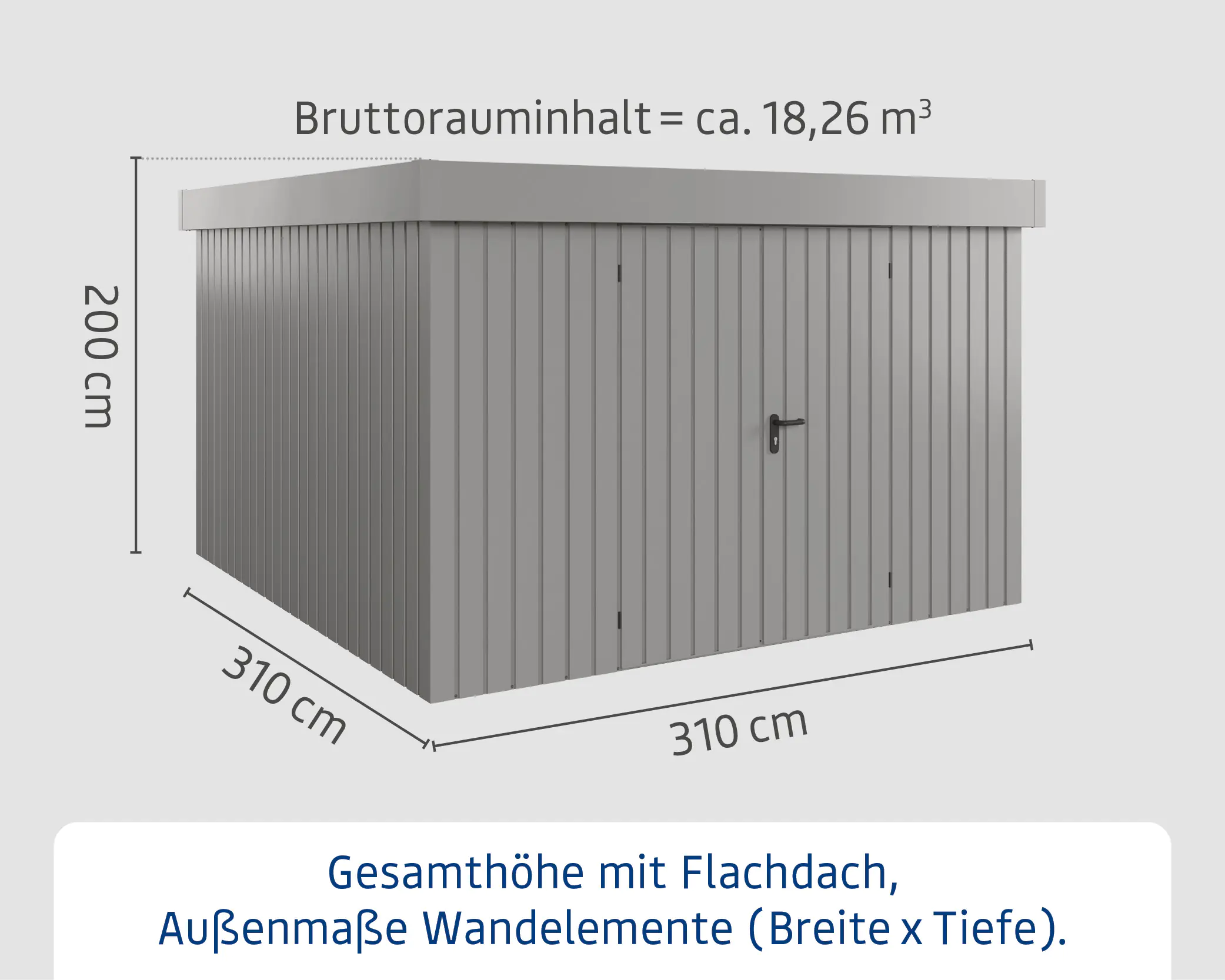 EcoStar Metallgerätehaus Euroline EFD14 aluminiumgrau 310 x 310 cm 2-flg. EcoStar Metallgerätehaus Euroline EFD14 aluminiumgrau 310 x 310 cm 2-flg.