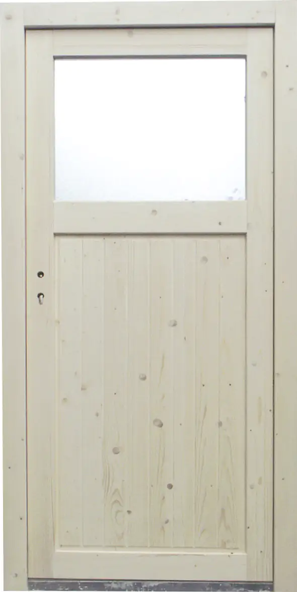 Meeth Nebeneingangstür Modell 05 980 x 1980 mm rechts, Fichte unbehandelt
