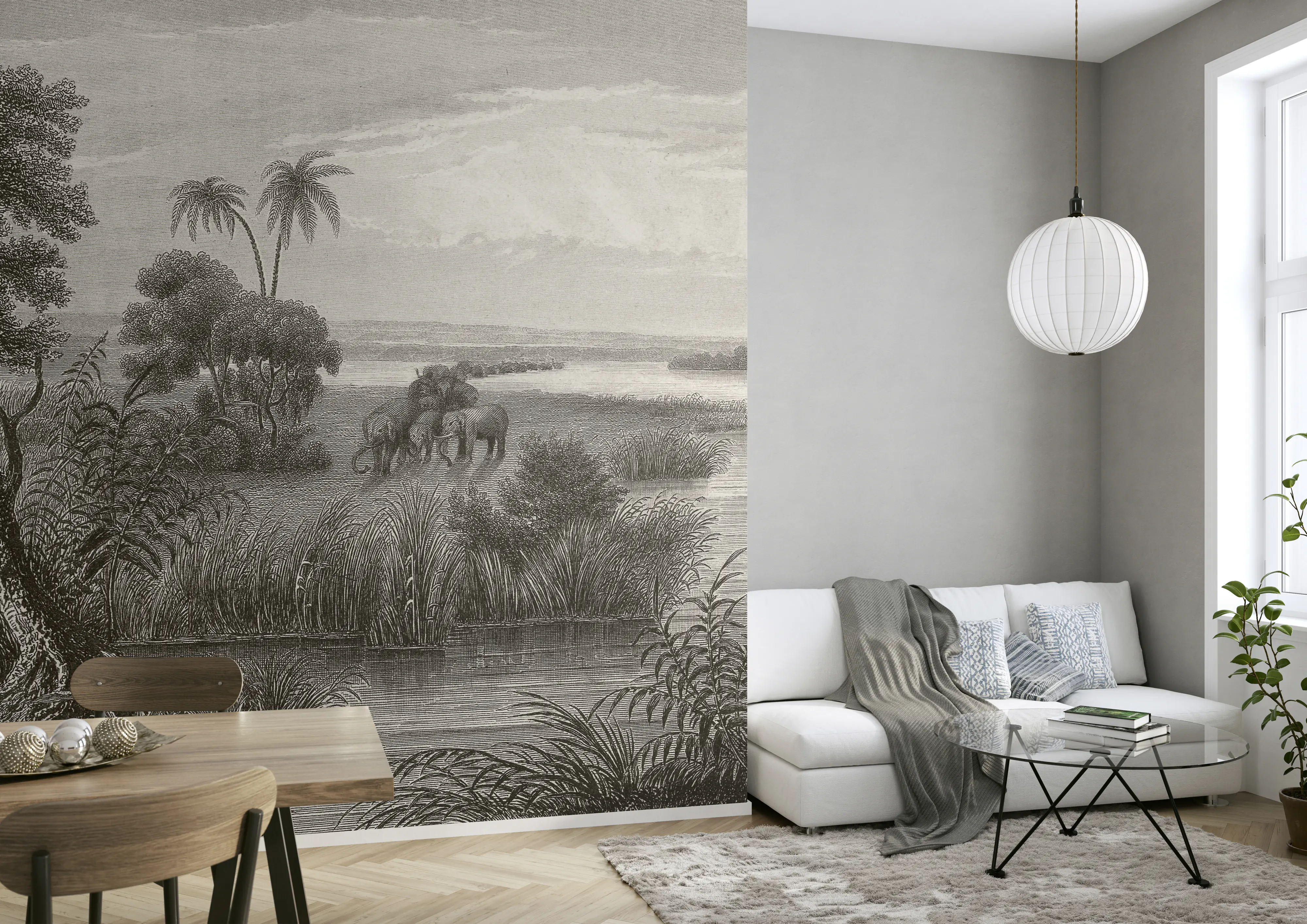 Rasch Vlies Fototapete 556148 Schwarz-Anthrazit Muster & Motive 2,65 m x 3,71 m