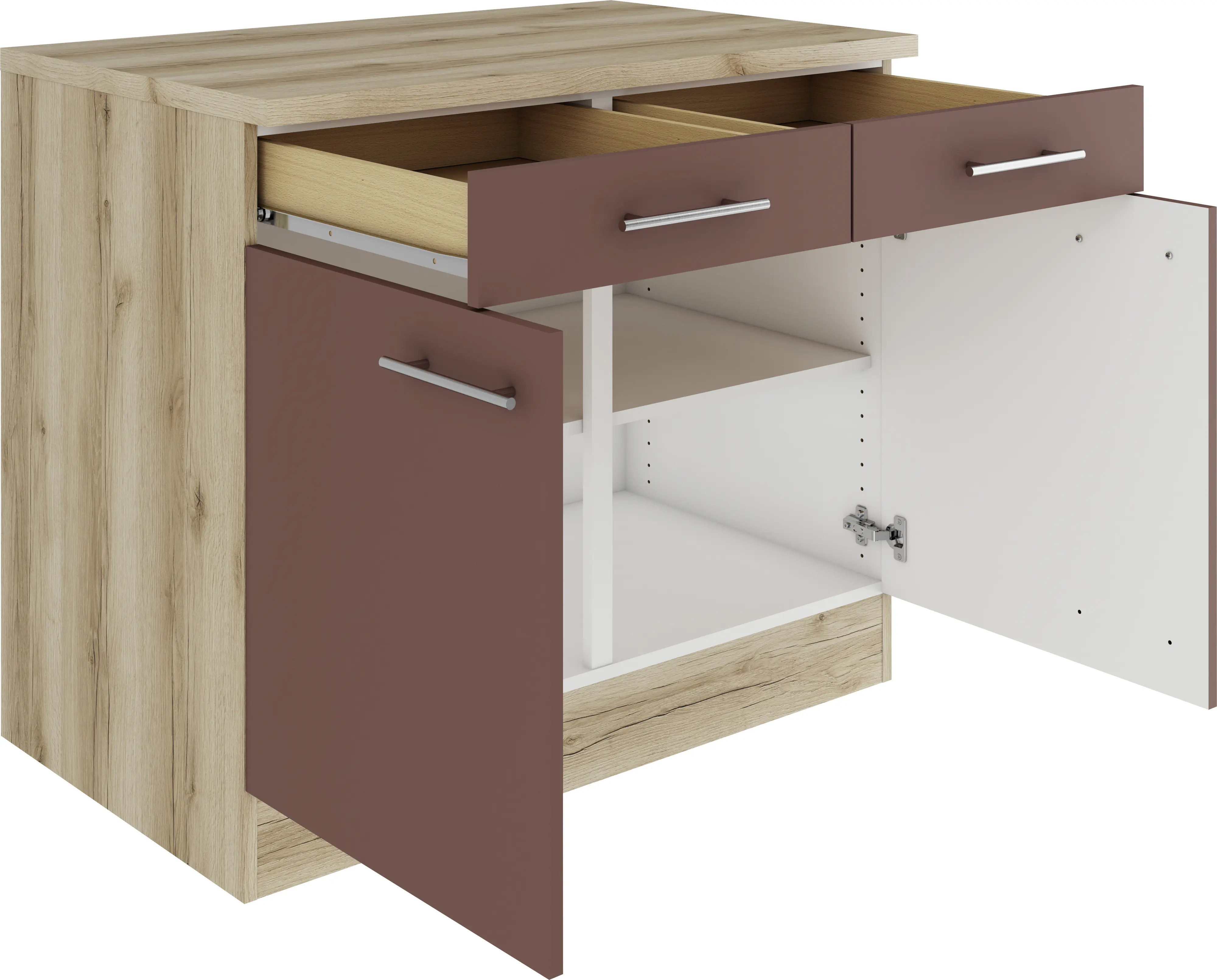 Optifit Unterschrank Bari 407 rostrot/eiche 100 cm 