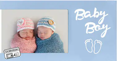 Portrait Bilderrahmen  Baby Boy weiß, 10 x 15 cm