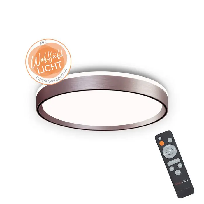 MegaLight LED-Deckenleuchte Shining Pluto Rosé Ø48 cm dimmbar