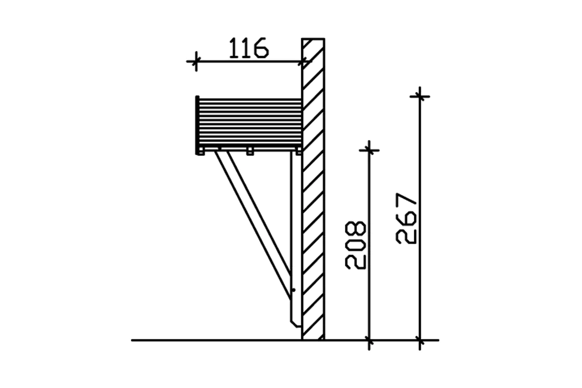 SKAN HOLZ Vordach Siegen Typ 2 247 x 116 cm, lasiert in Schiefergrau