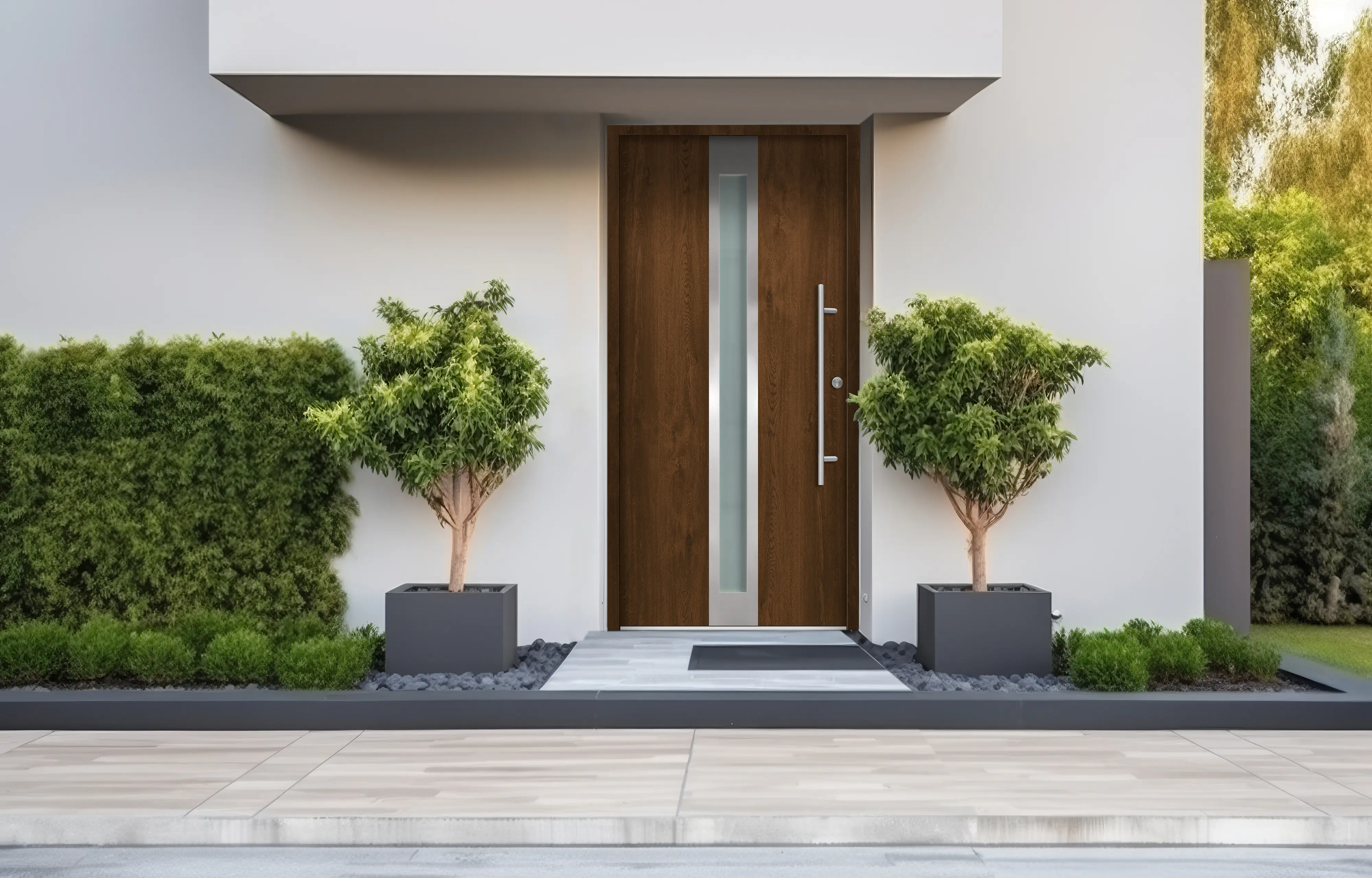 Splendoor Haustür Passivedoor Premium B01 Nussbaum DIN Rechts 110 x 210 cm