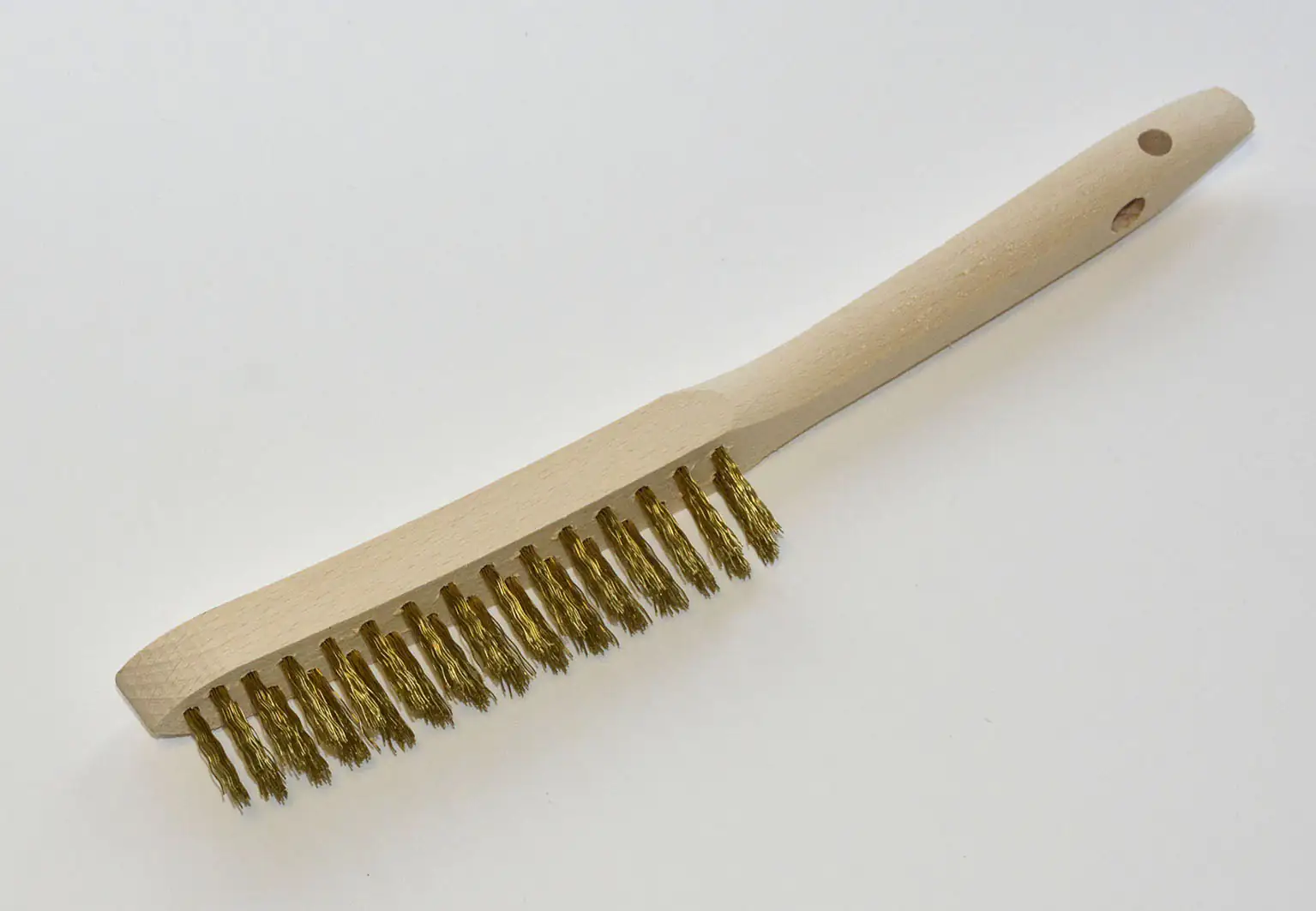 Nespoli Drahtbürste 2-reihig gerade Messing 28,5 x 2,2 cm -Griff