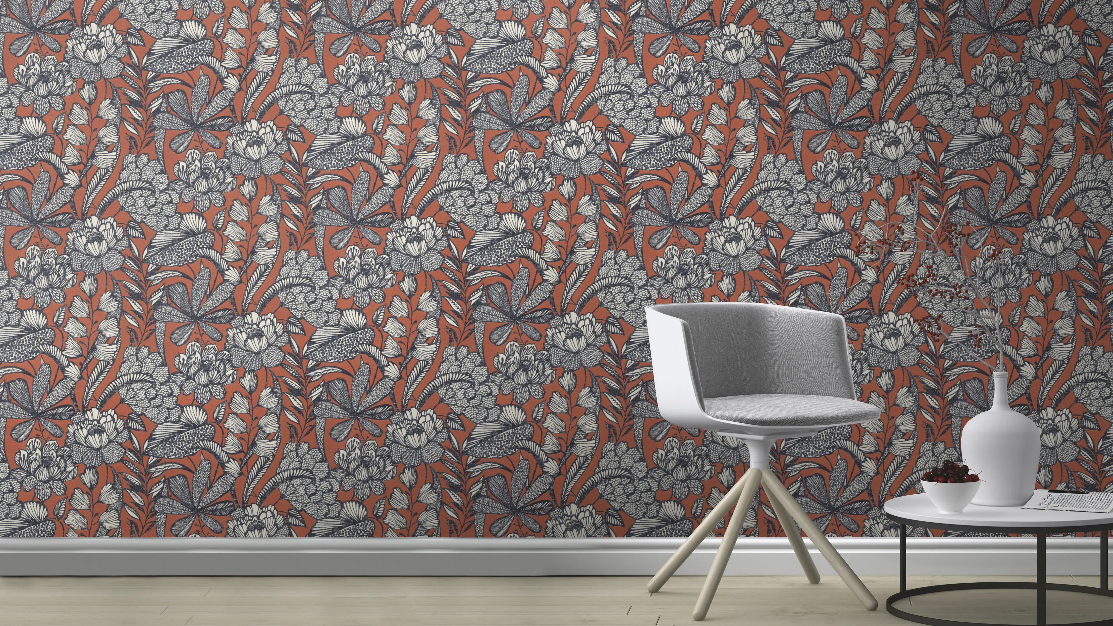 Rasch Vliestapete 555370 Rot-Terra Muster & Motive 10,05 m x 0,53 m