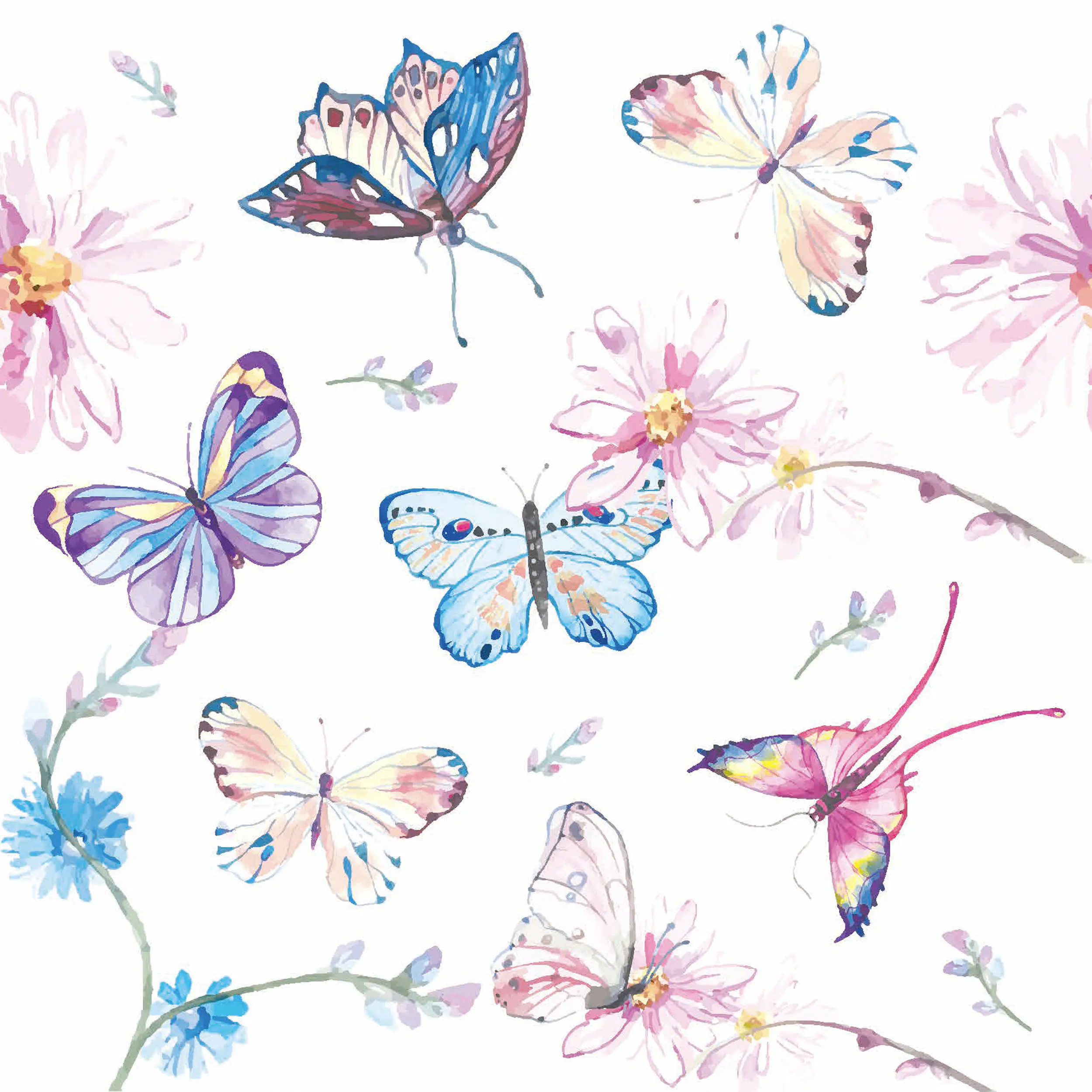 Duni Servietten Butterflies 33 x 33 cm - 20er Pack