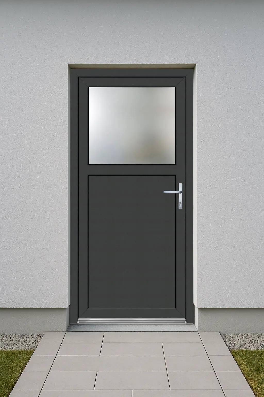Panto Nebeneingangstür Kunststoff Premium SMK510 98 x 198 cm DIN R weiß/anthrazit Panto Nebeneingangstür Kunststoff Premium SMK510 98 x 198 cm DIN R weiß/anthrazit