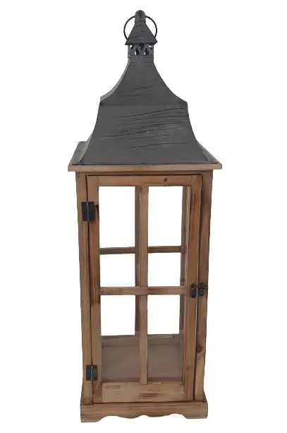 Deko Laterne Holz 92 x 32,5 cm natur Deko Laterne Holz 92 x 32,5 cm natur