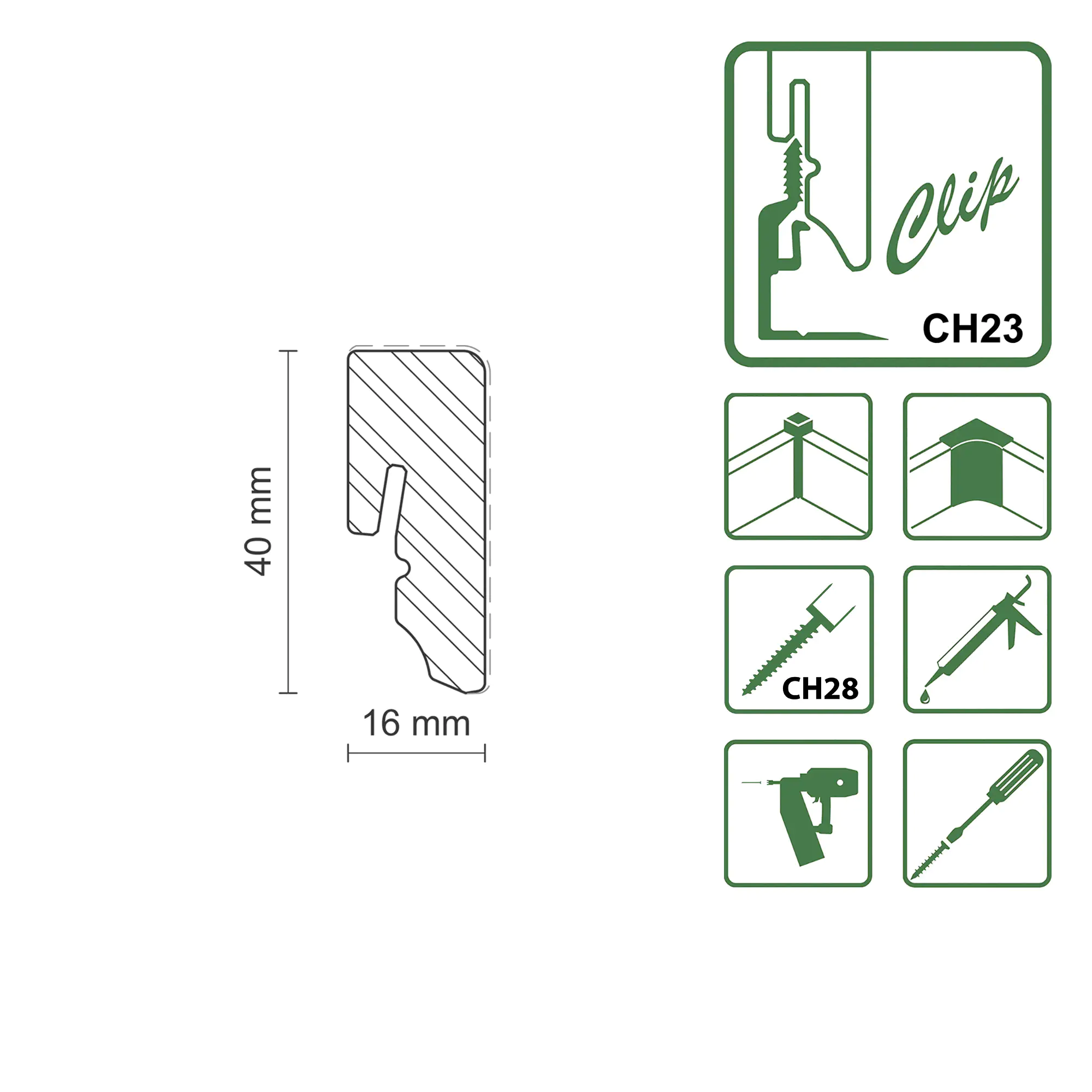 FN Neuhofer Sockelleiste eckig RAL9010 240 cm 40 x 16 mm Fichte/Kiefer FN Neuhofer Sockelleiste eckig RAL9010 240 cm 40 x 16 mm Fichte/Kiefer