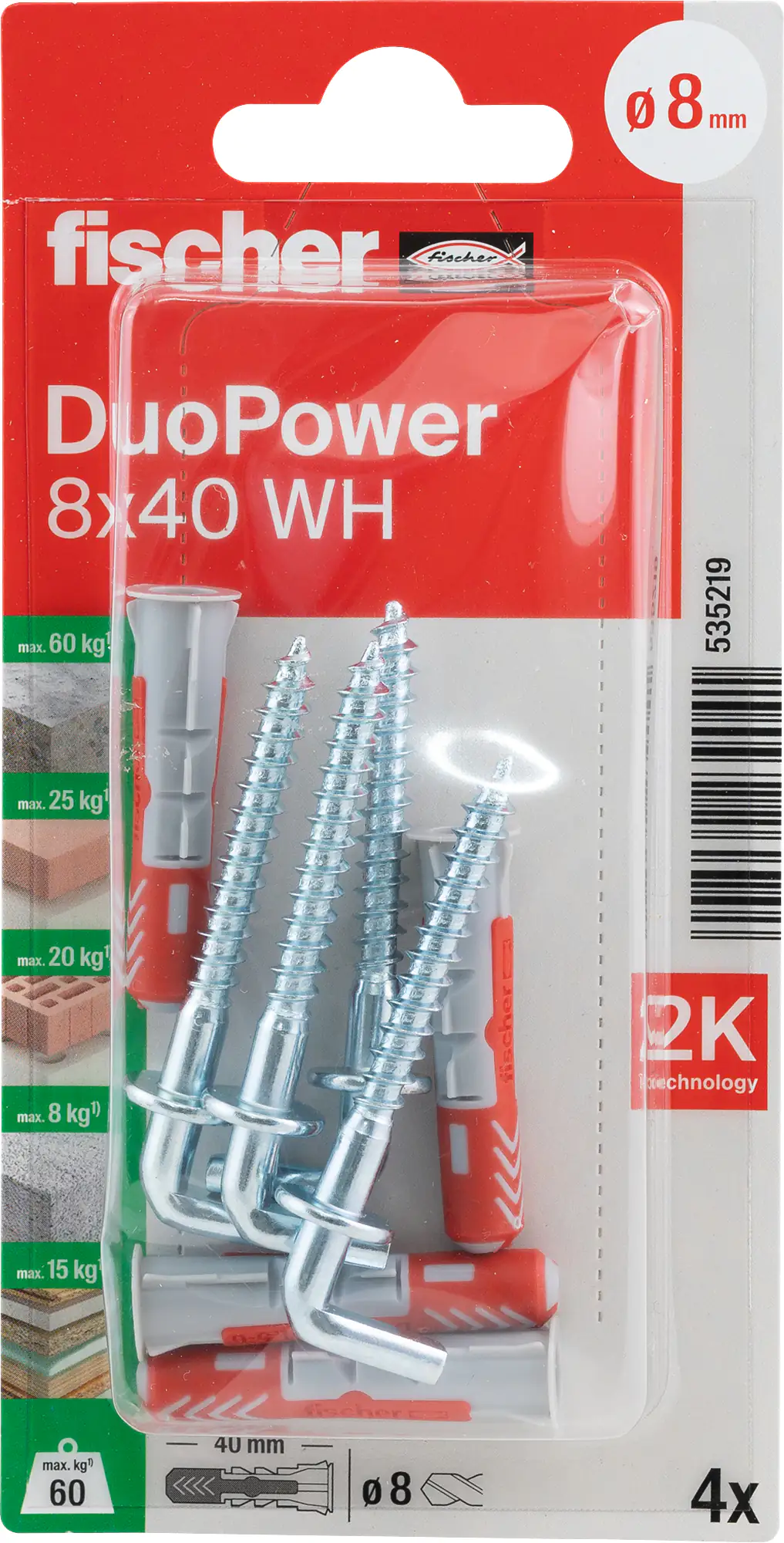 Fischer Dübel-Set Duopower 6.0 x 30 mm - 6 Stück