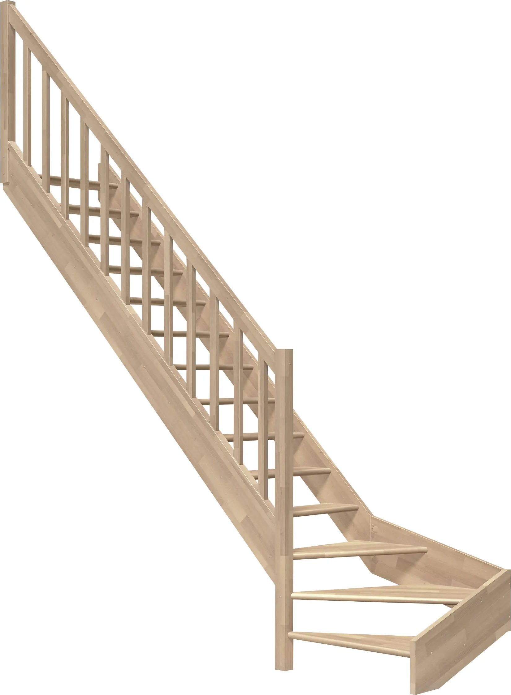 Dolle Raumspartreppen Paris 1/4-gew. Buche versiegelt inkl. Geländer