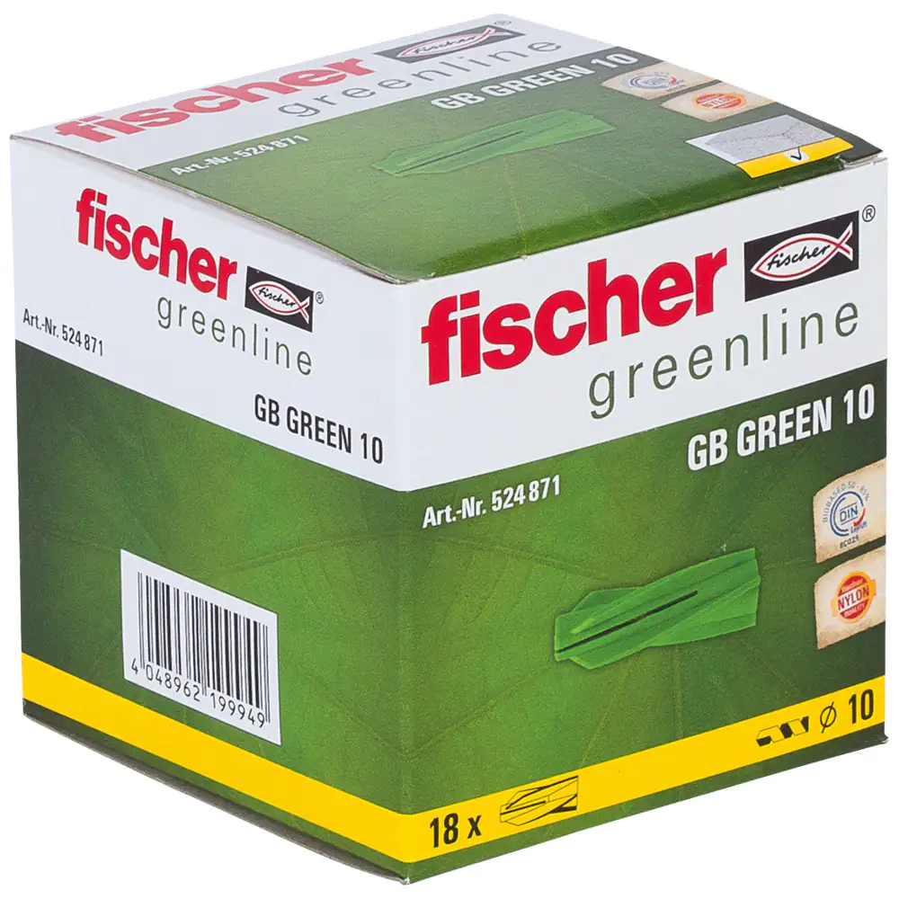 Fischer Gasbetondübel GB green 10.0 x 55 mm - 18 Stück