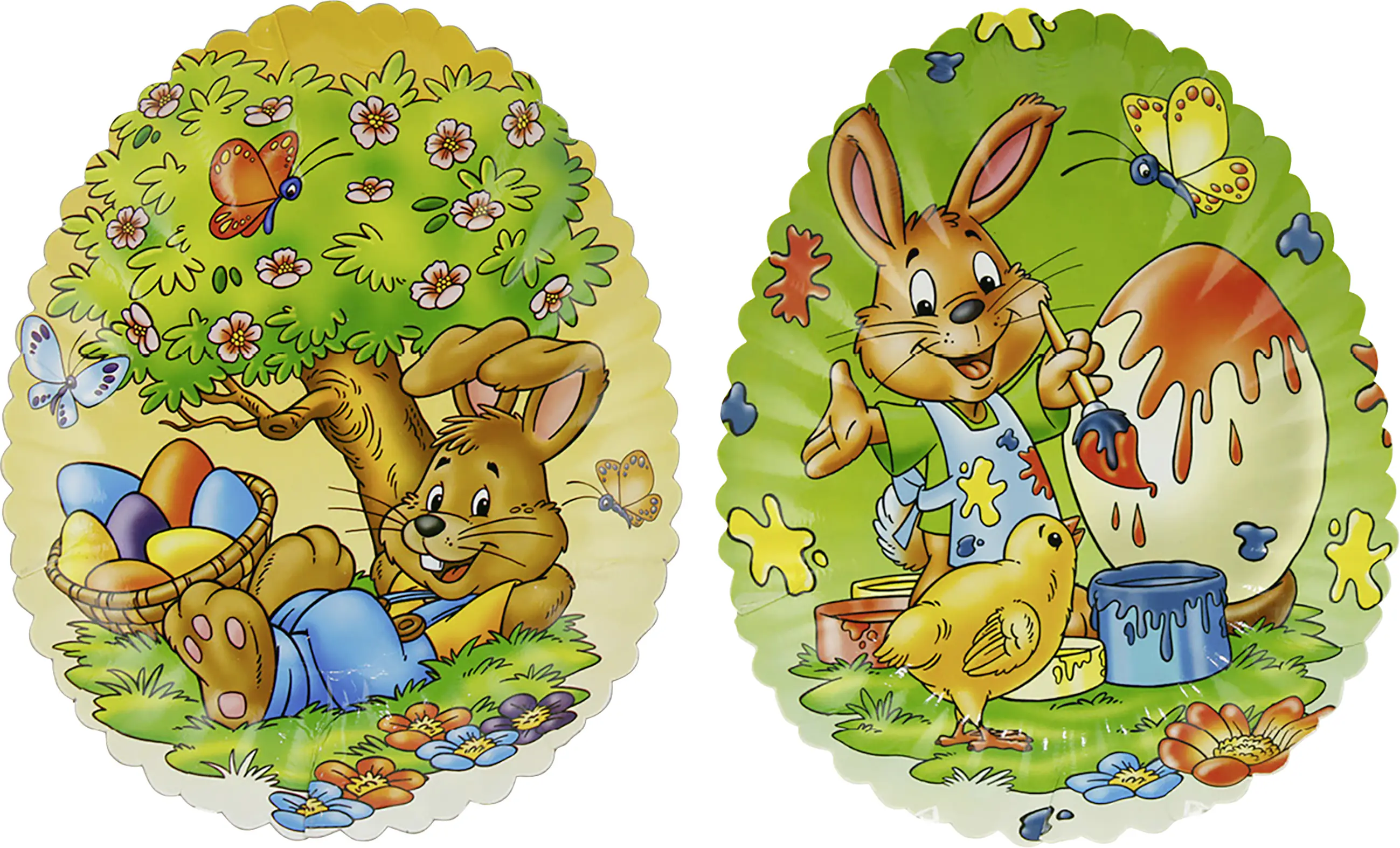 Pappteller Ostern eiförmig 23 x 17 cm bunt 