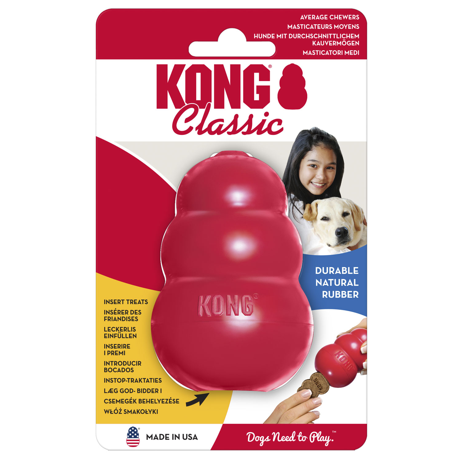 Kong Hundespielzeug Classic 10 cm rot