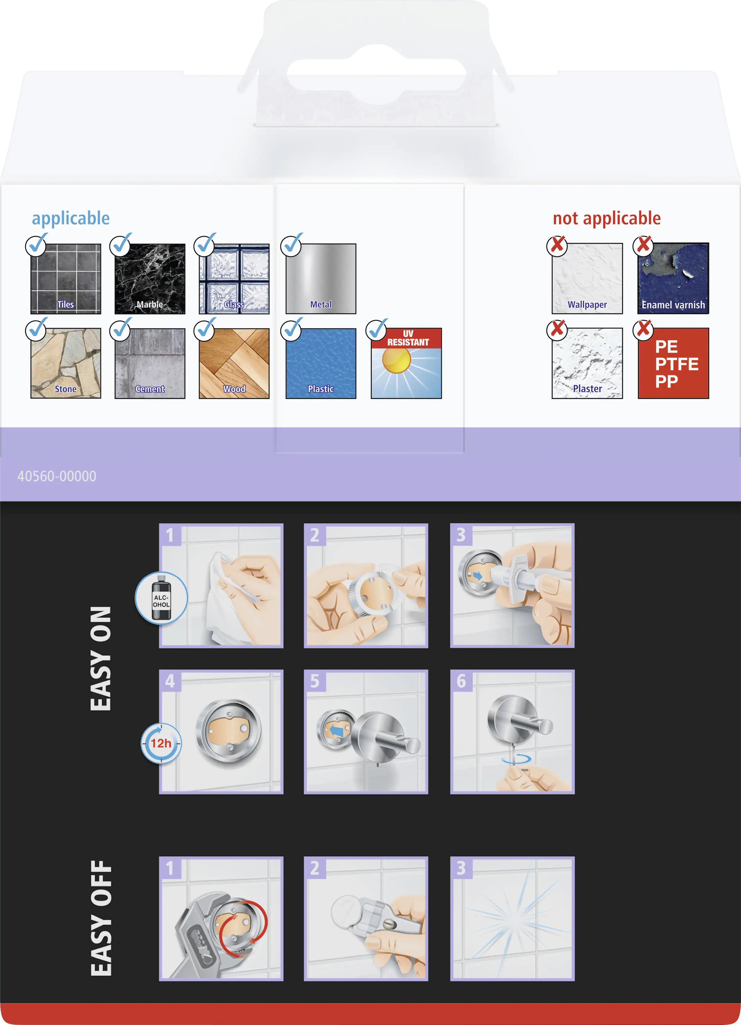 Tesa Toilettenpapierhalter MOON schwarz zum Kleben