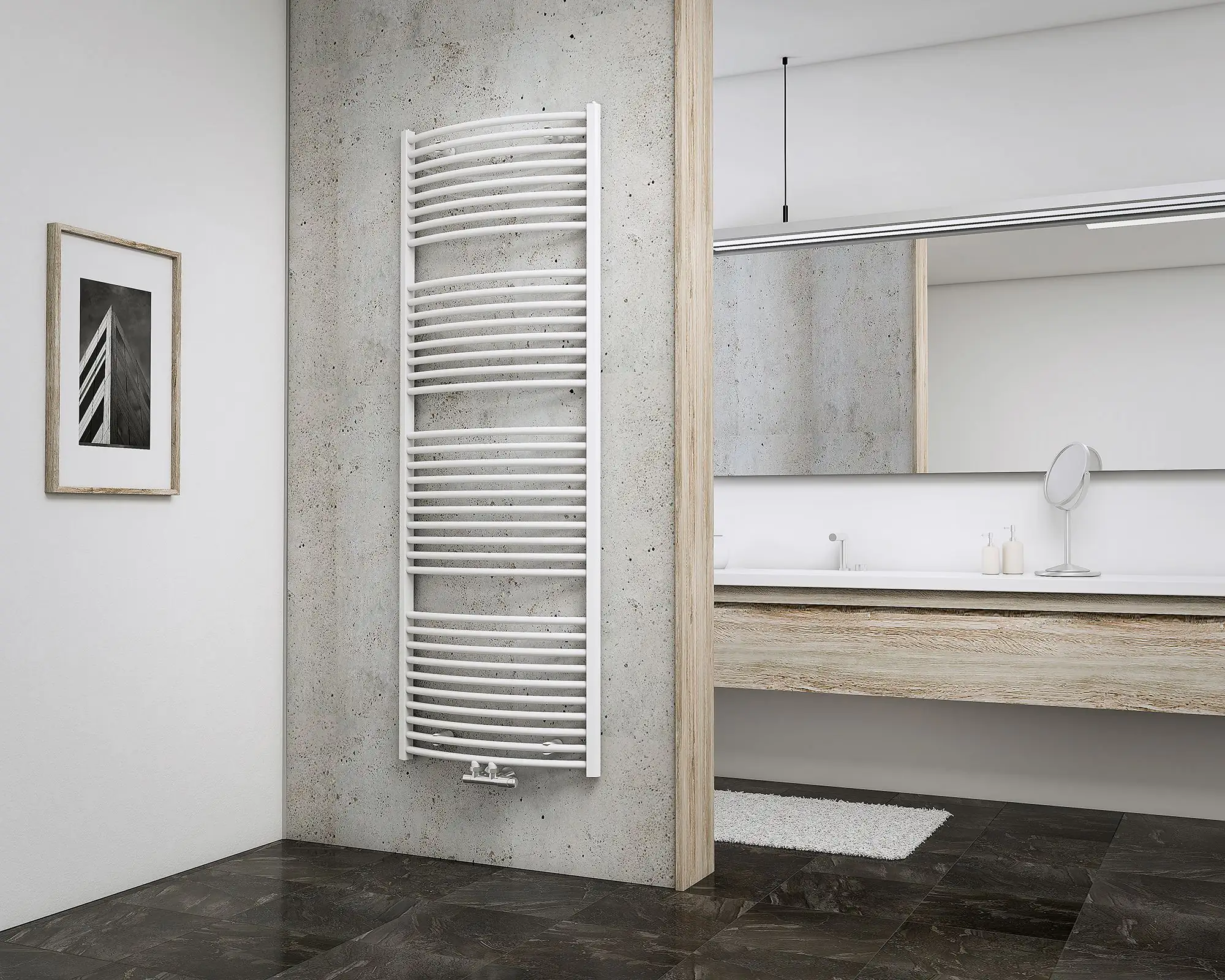 Schulte Badheizkörper 169 x 62 cm weiß 942 Watt Anschluss mittig