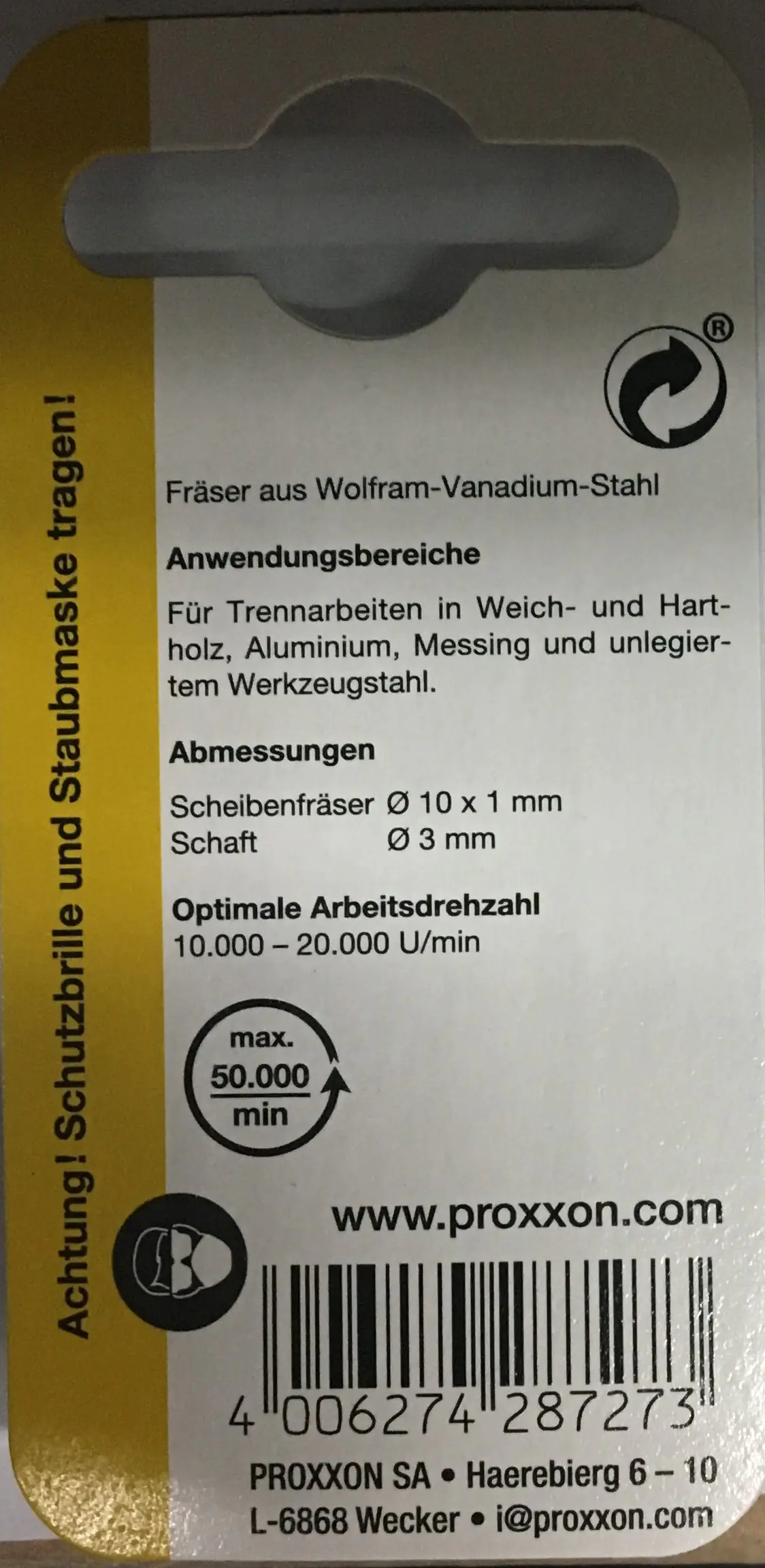 Proxxon Micromot Scheibenfräser 10,0 mm 2 Stück