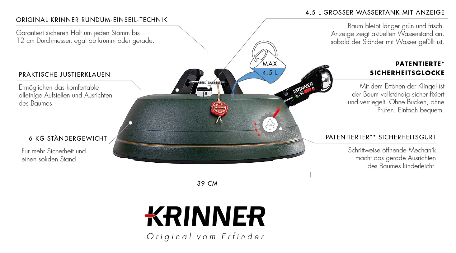 Krinner Christbaumständer Ultra Grip XL Stamm Ø: bis 12 cm